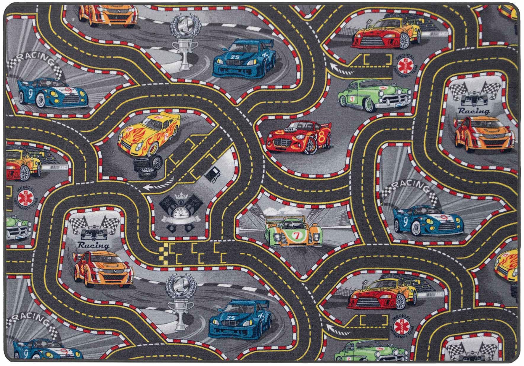Primaflor-Ideen in Textil Kinderteppich »Spielteppich CARS« rechteckig 6,5 mm Höhe Kurzflor, Straßen-Spiel-Teppich, Motiv Autos, Kinderzimmer