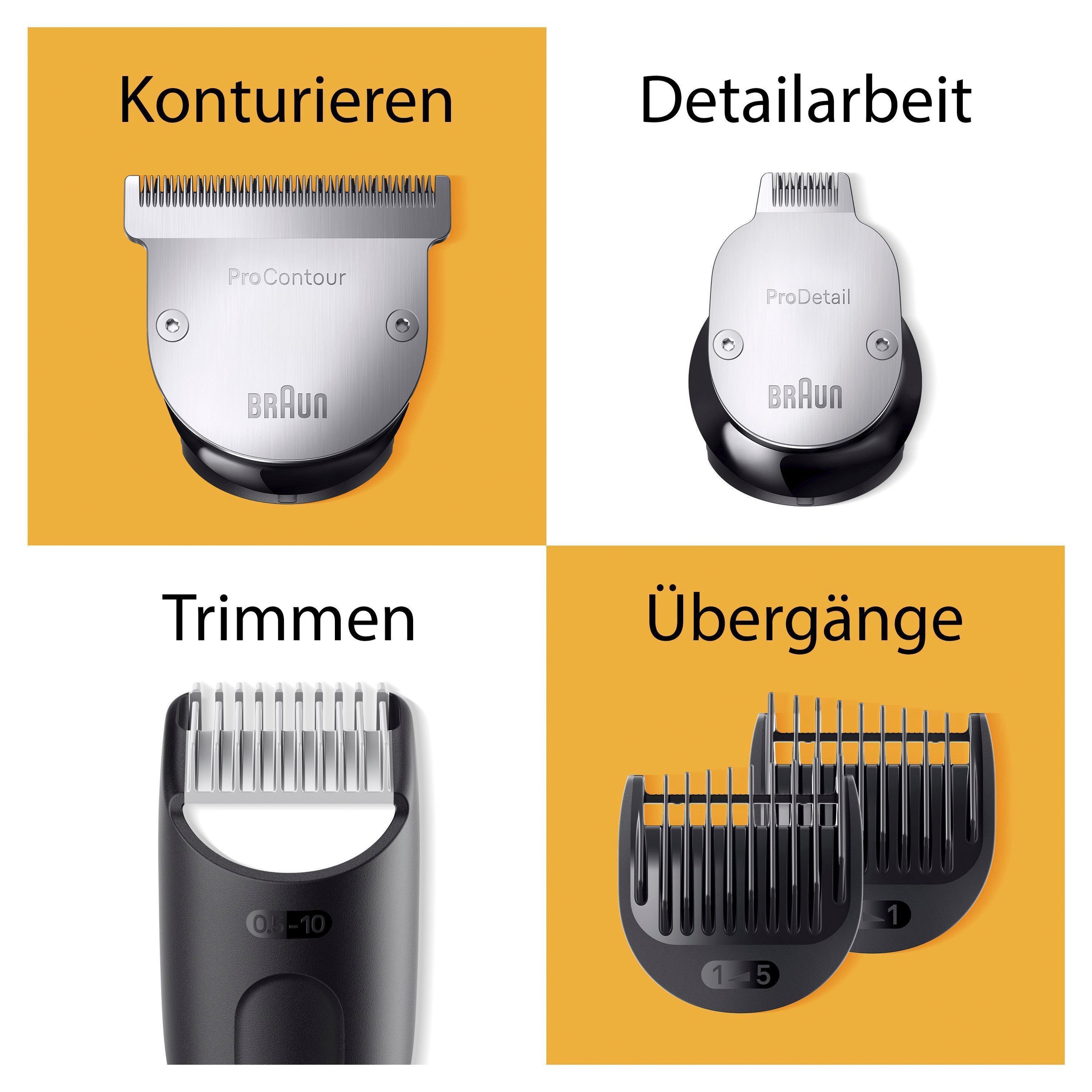 Strahlende Hochwertigkeit Braun Haarschneider »Barttrimmer 3 Einstellungen, mit Jahren 40 XXL Garantie Wasserdicht BT9420«
