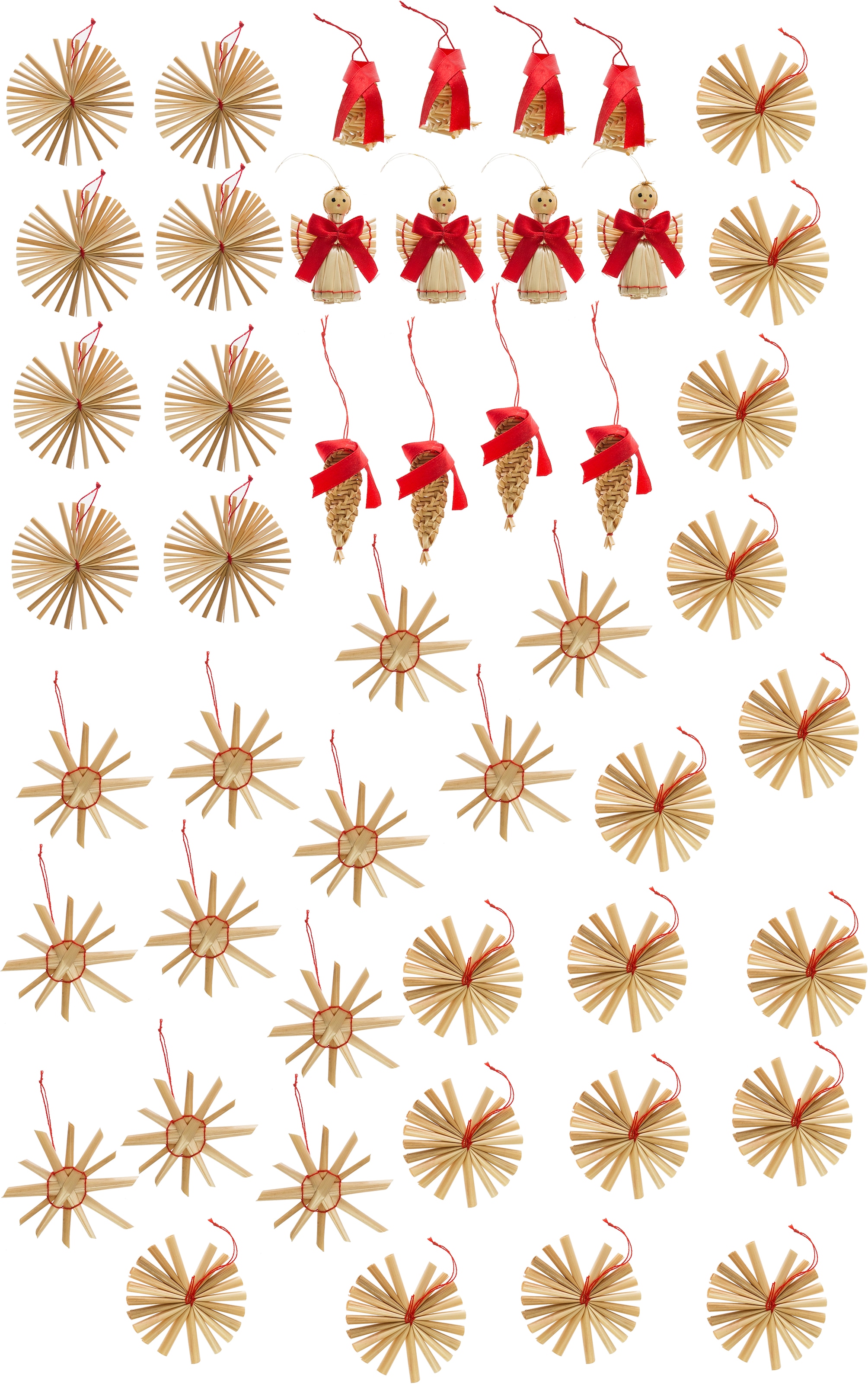 Myflair Möbel & Accessoires Baumbehang »Weihnachtsdeko, Christbaumschmuck«, (Set, 48 St.), Sterne und Weihnachtsfiguren, Baumschmuck, handgefertigt