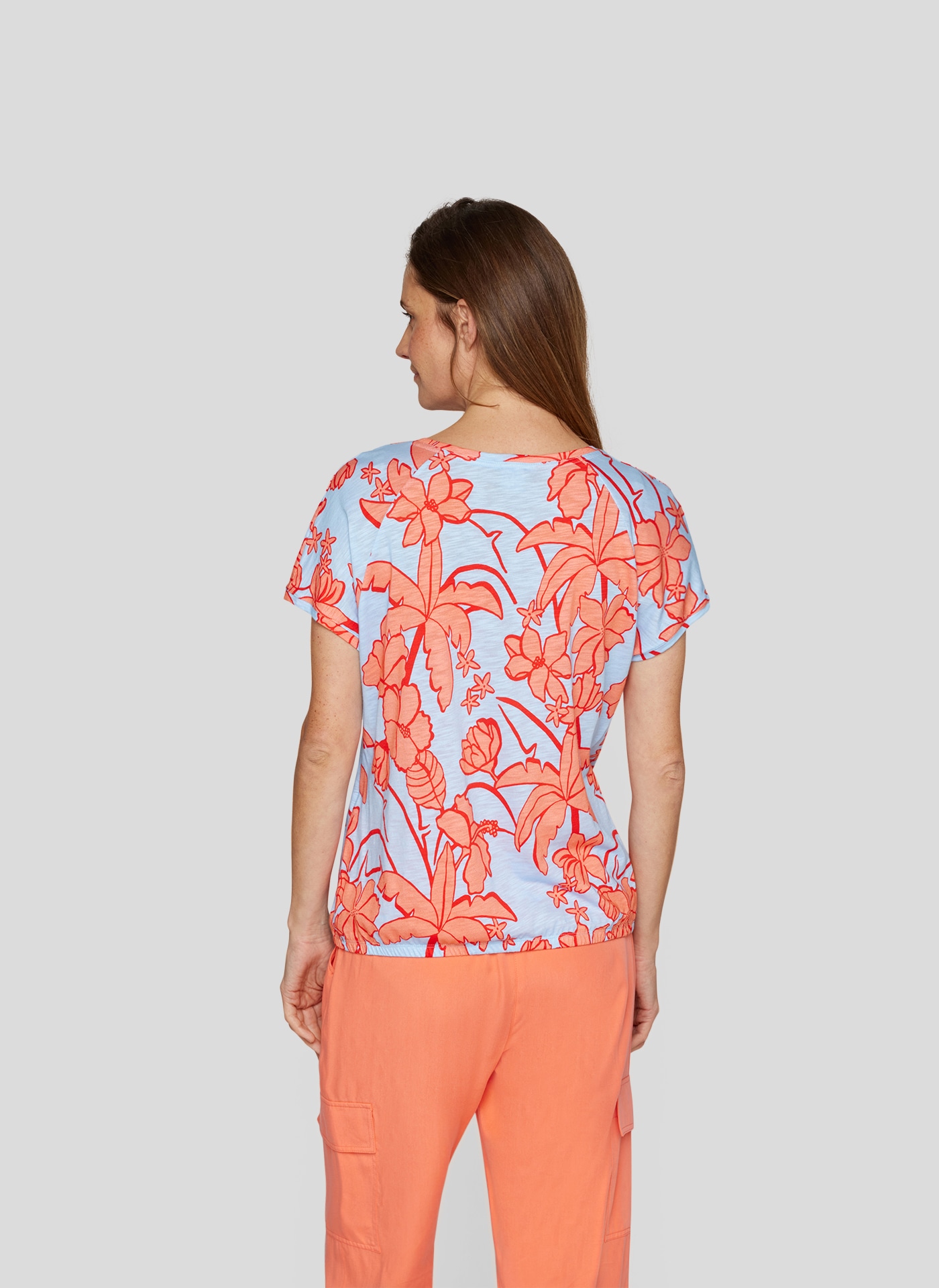 Rabe Kurzarmshirt, mit floralem Muster mit aus einer Viskosemischung