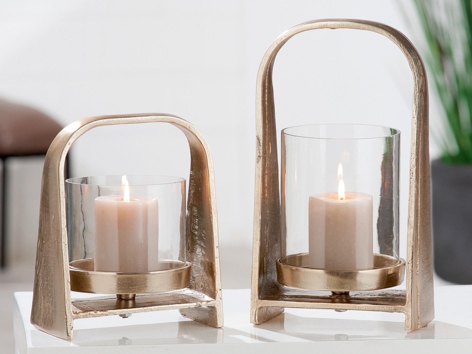 Casablanca by Gilde Windlicht »Nostro, Weihnachtsdeko«, (1 St.), aus Aluminium, inklusive Glaseinsatz