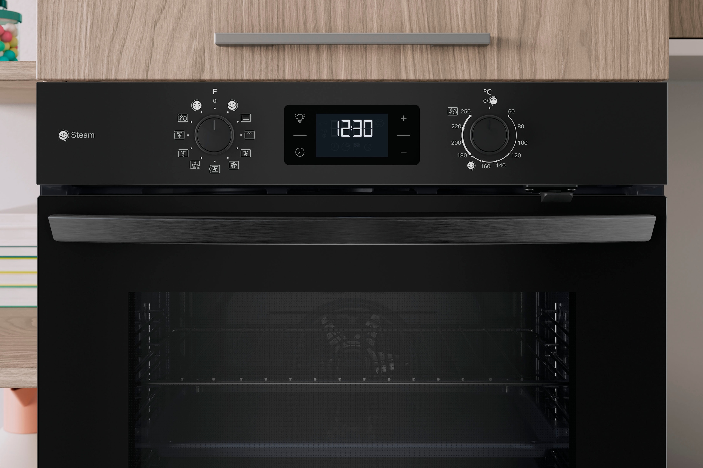 Privileg Backofen-Set »PBA2S85HU1K«, (Set, 2 St.), Schonendes Garen dank des Turn&Go Dampfprogrammes für beste Ergebnisse