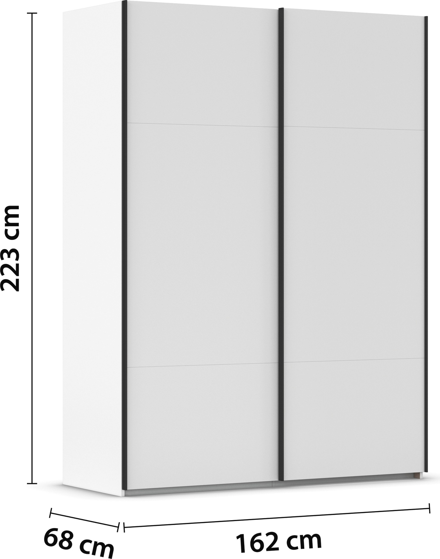 rauch Schwebetürenschrank »Kleiderschrank Schrank Garderobe Schlafzimmerschrank CONTIDO« 3 verschiedene Ausstattungen BASIC/CLASSIC/PREMIUM,  aus hochwertigem Material in 6 Breiten 2 Griff-Farben MADE IN GERMANY