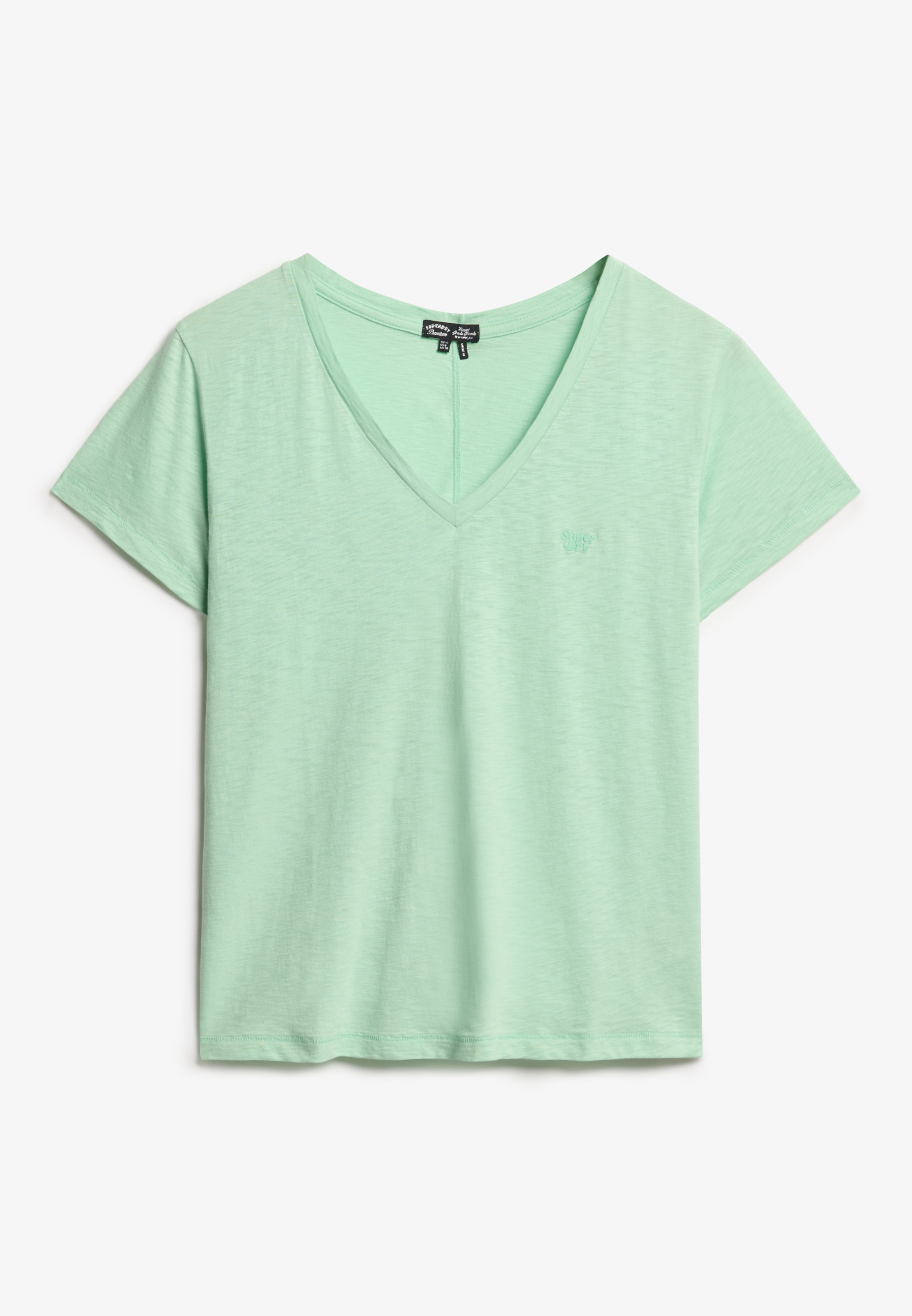 Superdry V-Shirt »STUDIOS SLUB EMB VEE TEE«, strukturiertes T-Shirt mit V-Ausschnitt und Stickerei