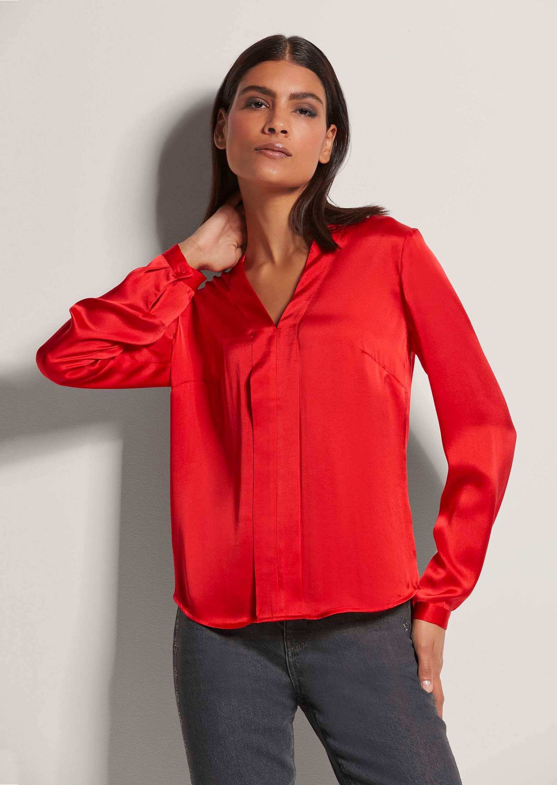 MADELEINE Langarmbluse »Bluse Satinbluse aus reiner Seide«