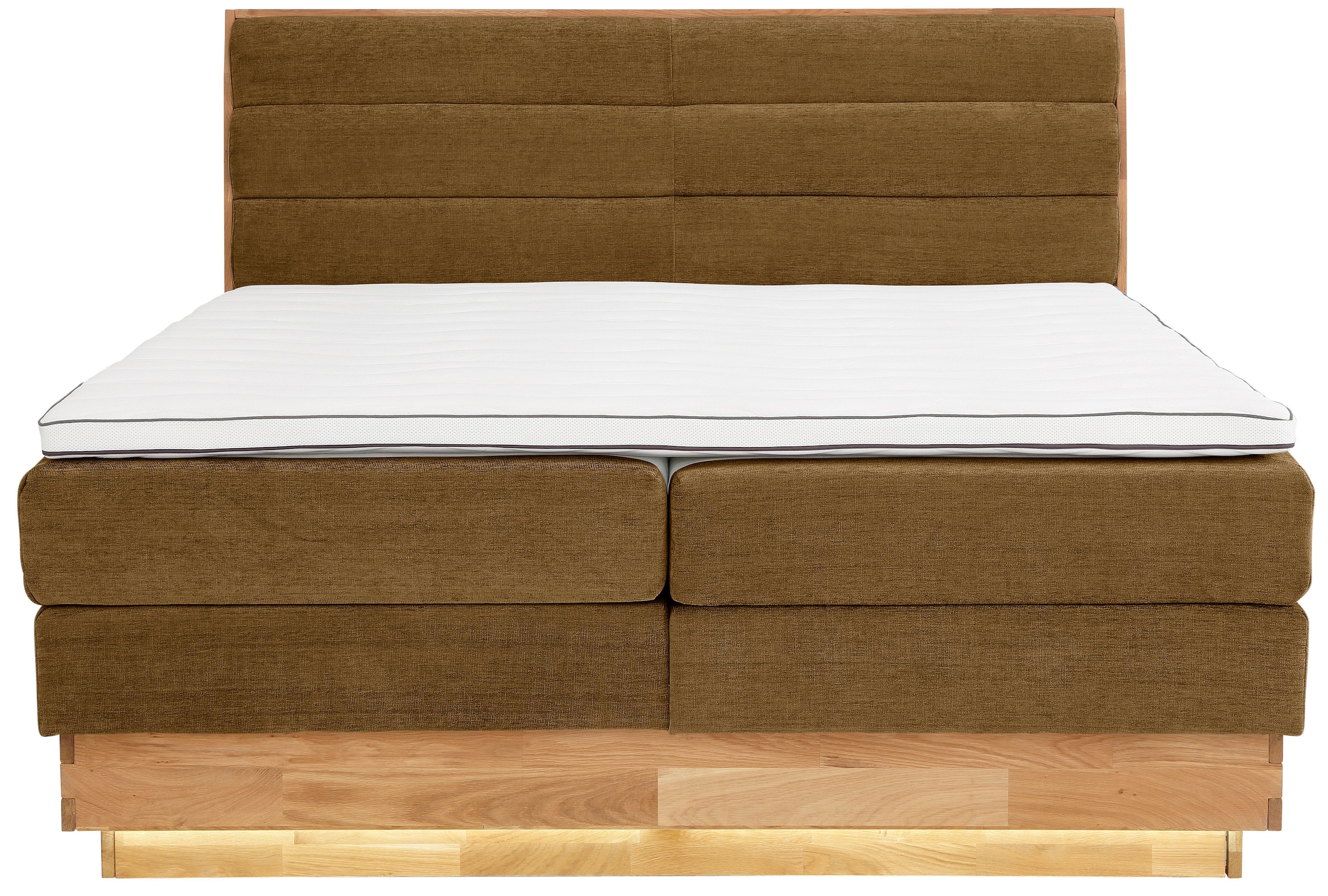 OTTO products Boxspringbett, LED-Beleuchtung, mit zertifizierten, recycelten Bezugsstoffen