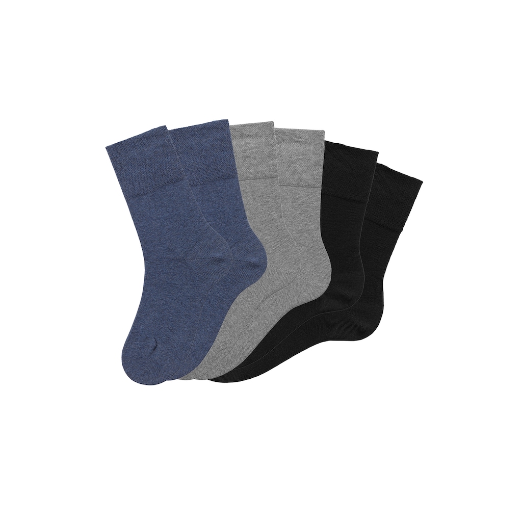 H.I.S Socken, (Set, 6 Paar), mit Komfortbund auch für Diabetiker geeignet