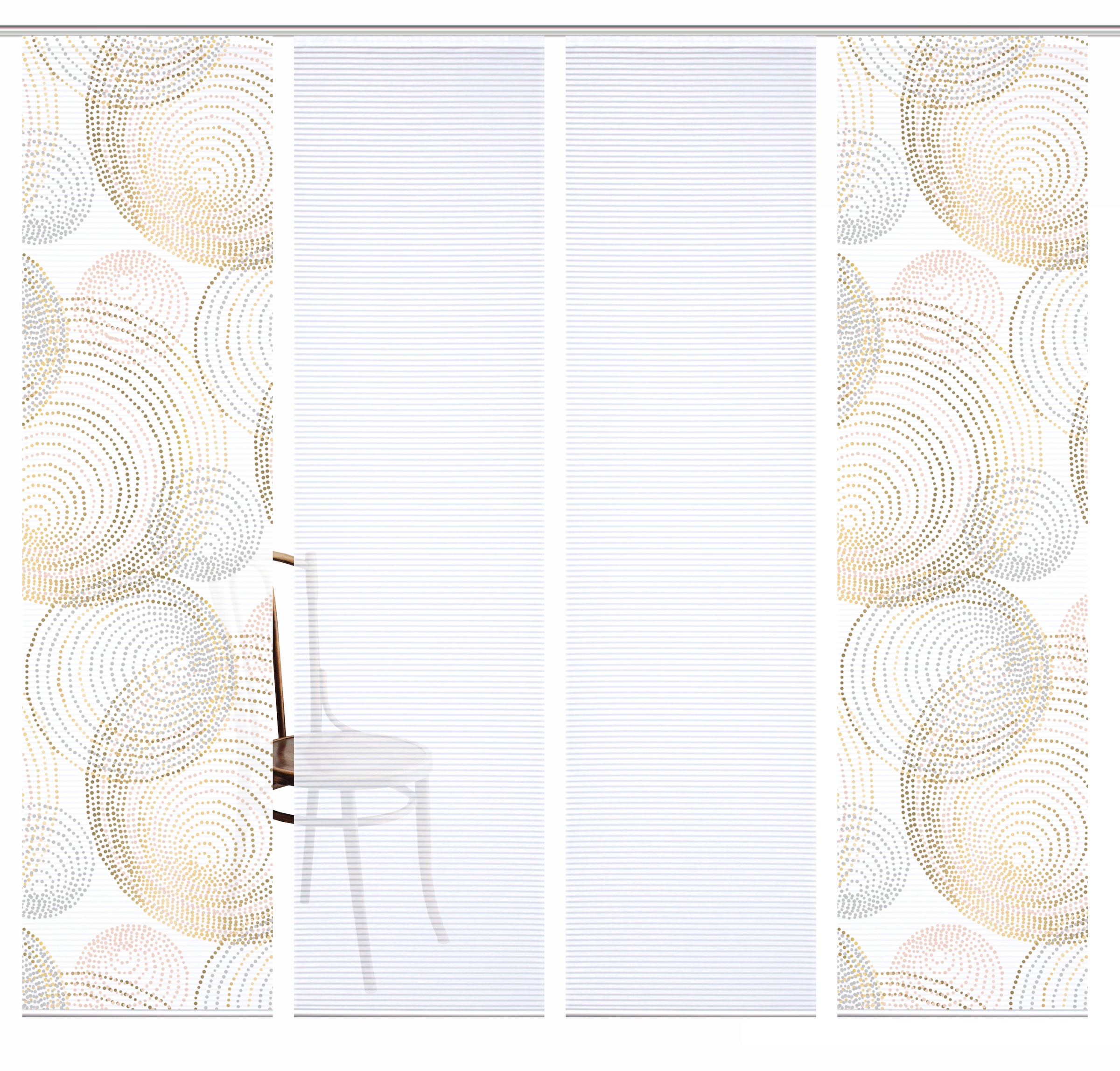 HOME in green Schiebegardine »SPIRO« Paneelwagen 4 Stk. tlg. SET DIGITALDRUCK,BAMBUSOPTIK RECYCELT