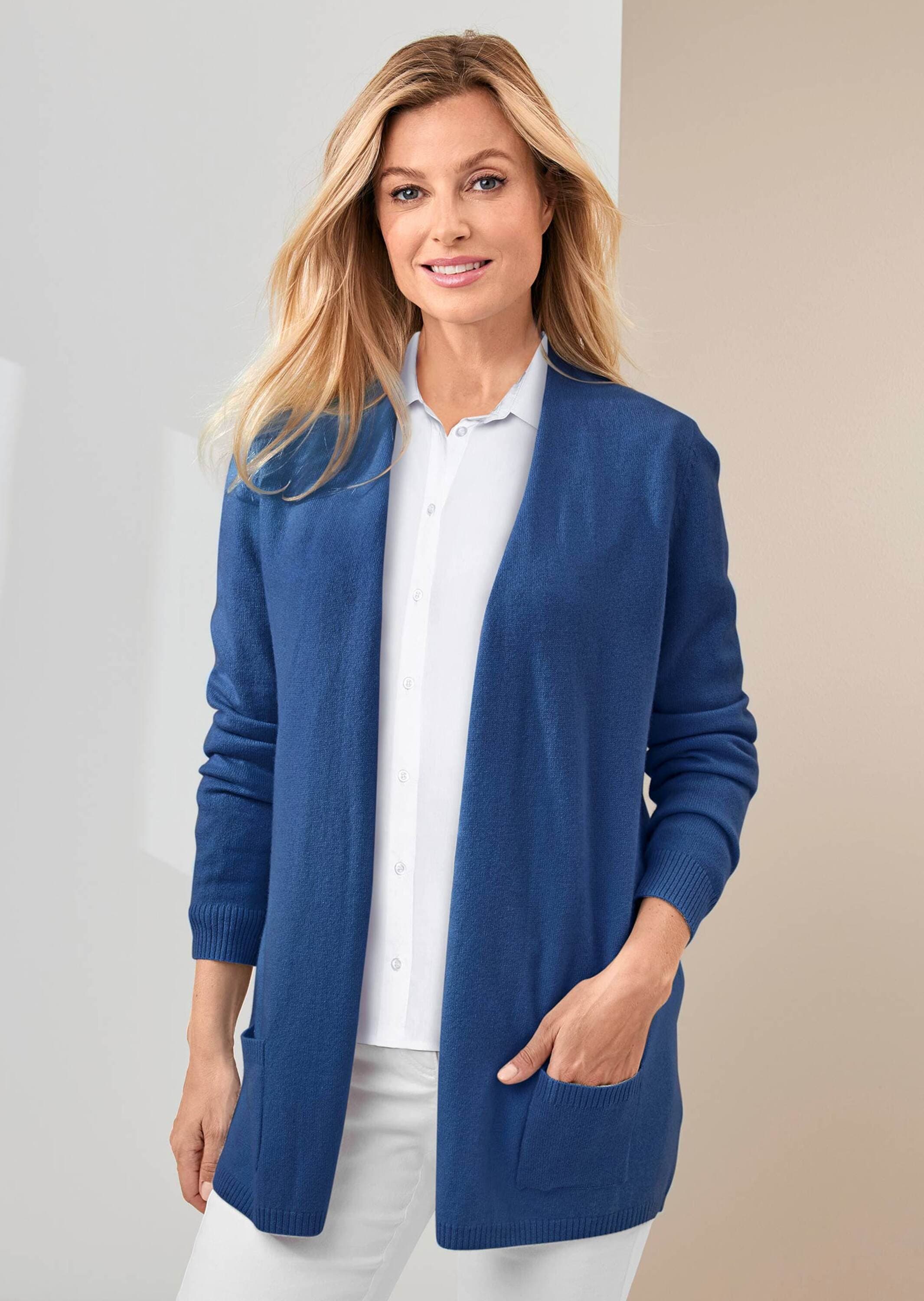 GOLDNER Strickjacke »Langarm Feinstrick-Cardigan« Ohne