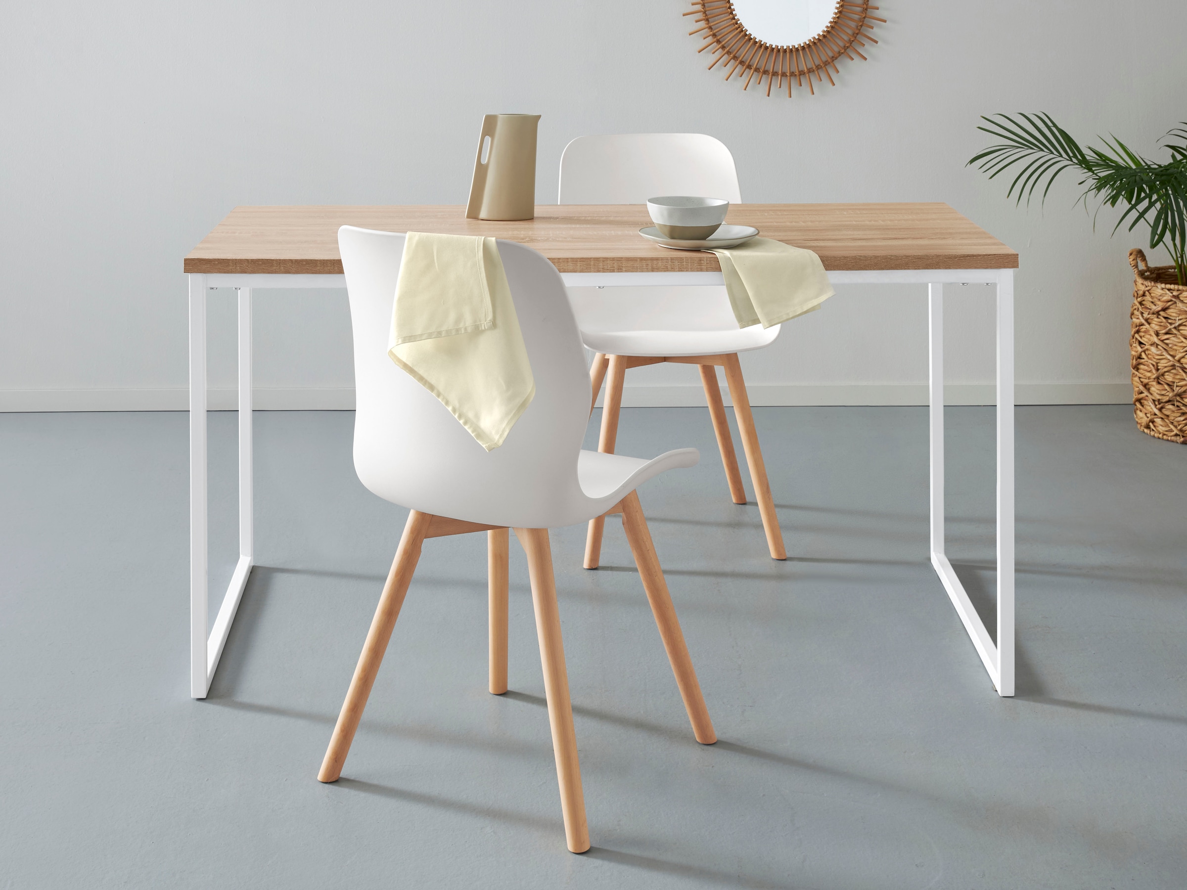 andas Esstisch »Hulsig«, (1 St.), mit Tischplatte in einer Holzoptik und fühlbare Struktur, Höhe 76 cm