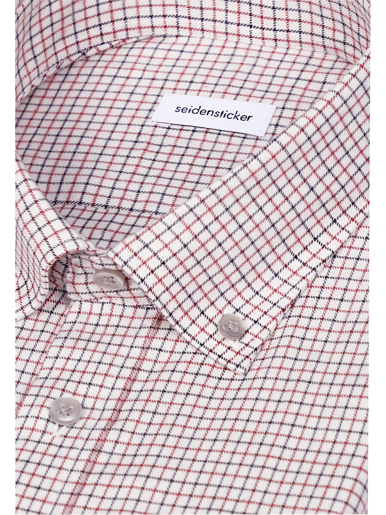 seidensticker Flanellhemd »Schwarze Rose« Regular 1/1 Button-Down-Kragen Karo