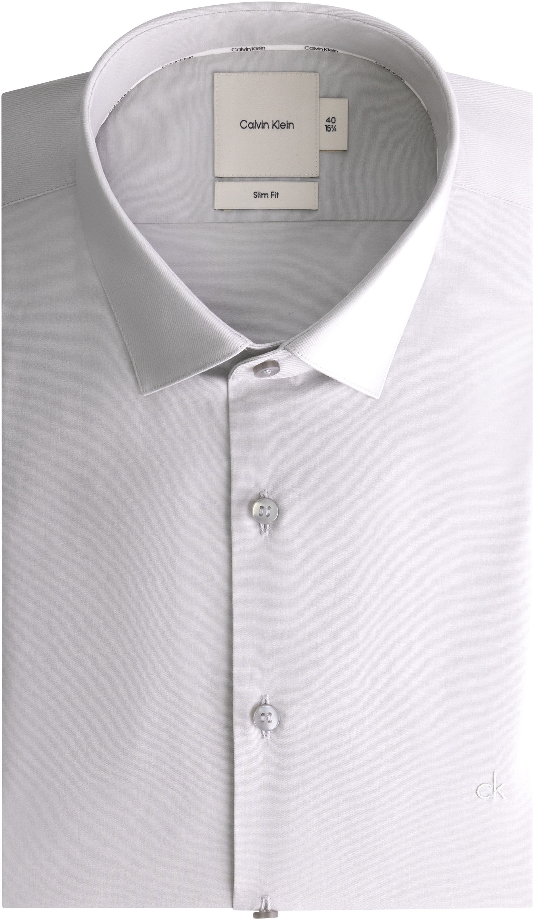 Calvin Klein Businesshemd »POPLIN STRETCH SLIM SHIRT«, mit Kentkragen, Logoprint auf Brusthöhe