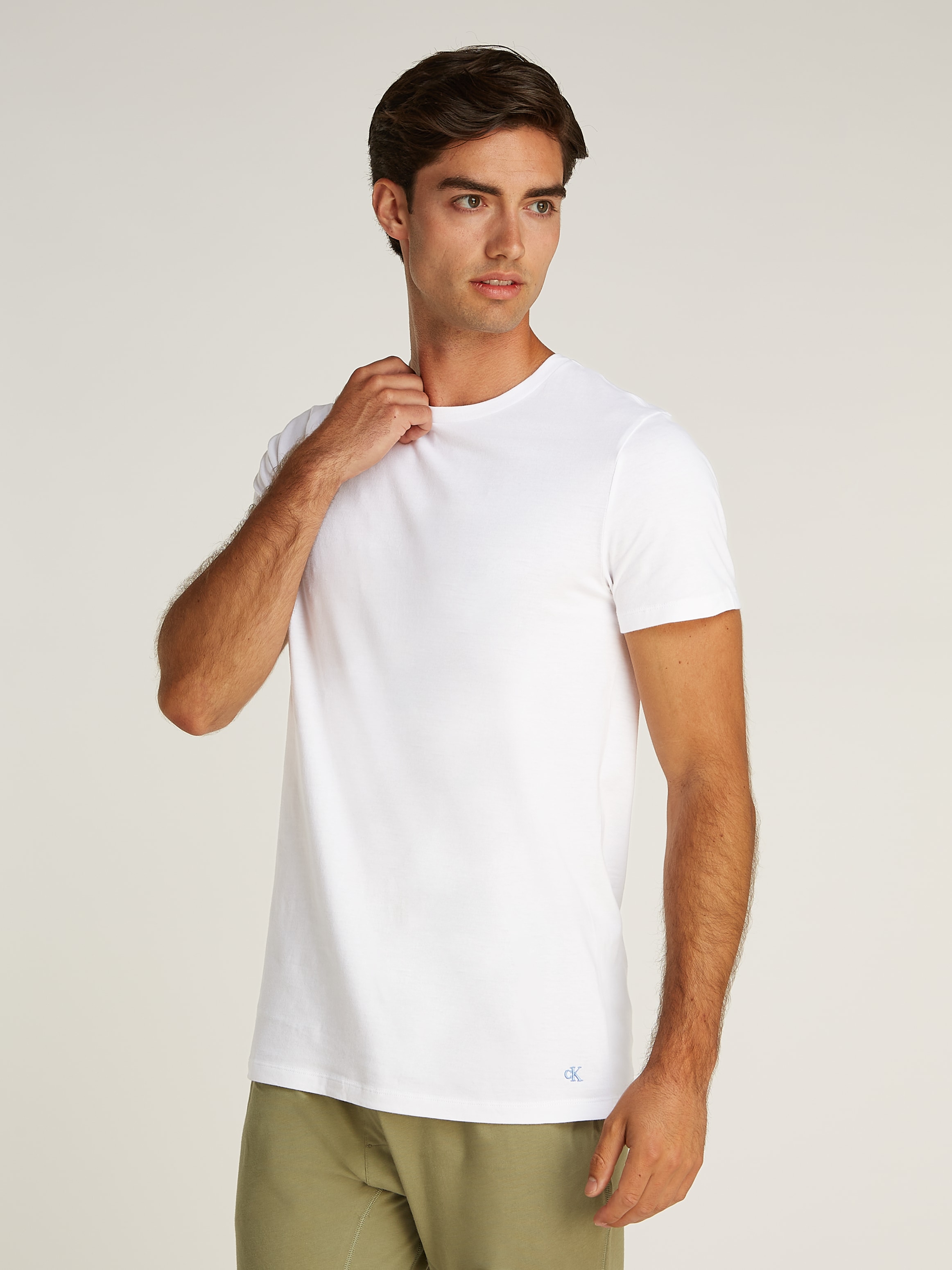 Calvin Klein Underwear T-Shirt »S/S CREW NECK 3PK«, (Packung, 3 tlg., 3er-Pack), mit Logostickerei