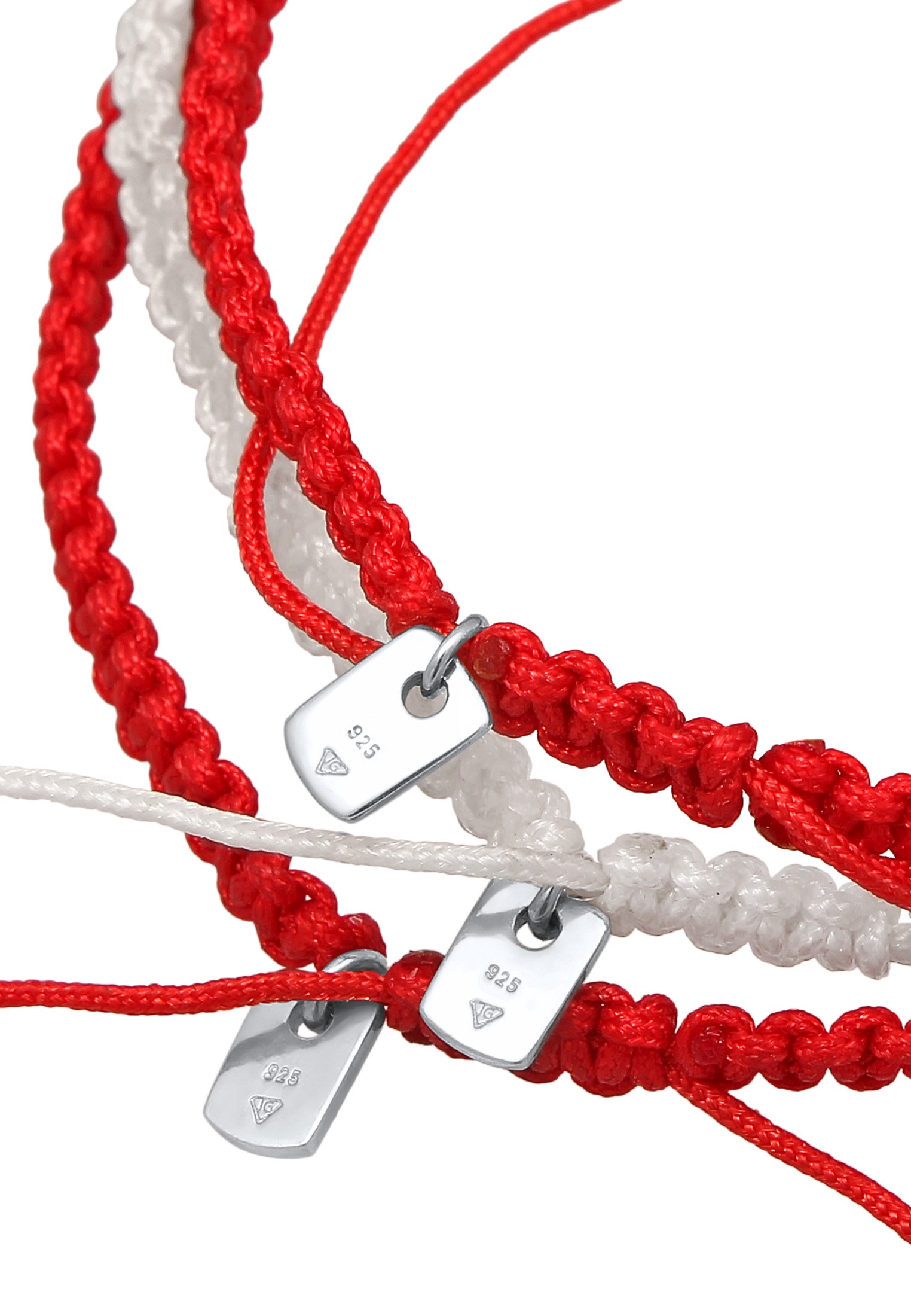 Kuzzoi Armketten Set »Armband EM Fußball Fan-Set Flagge 925 Sterling Silber«