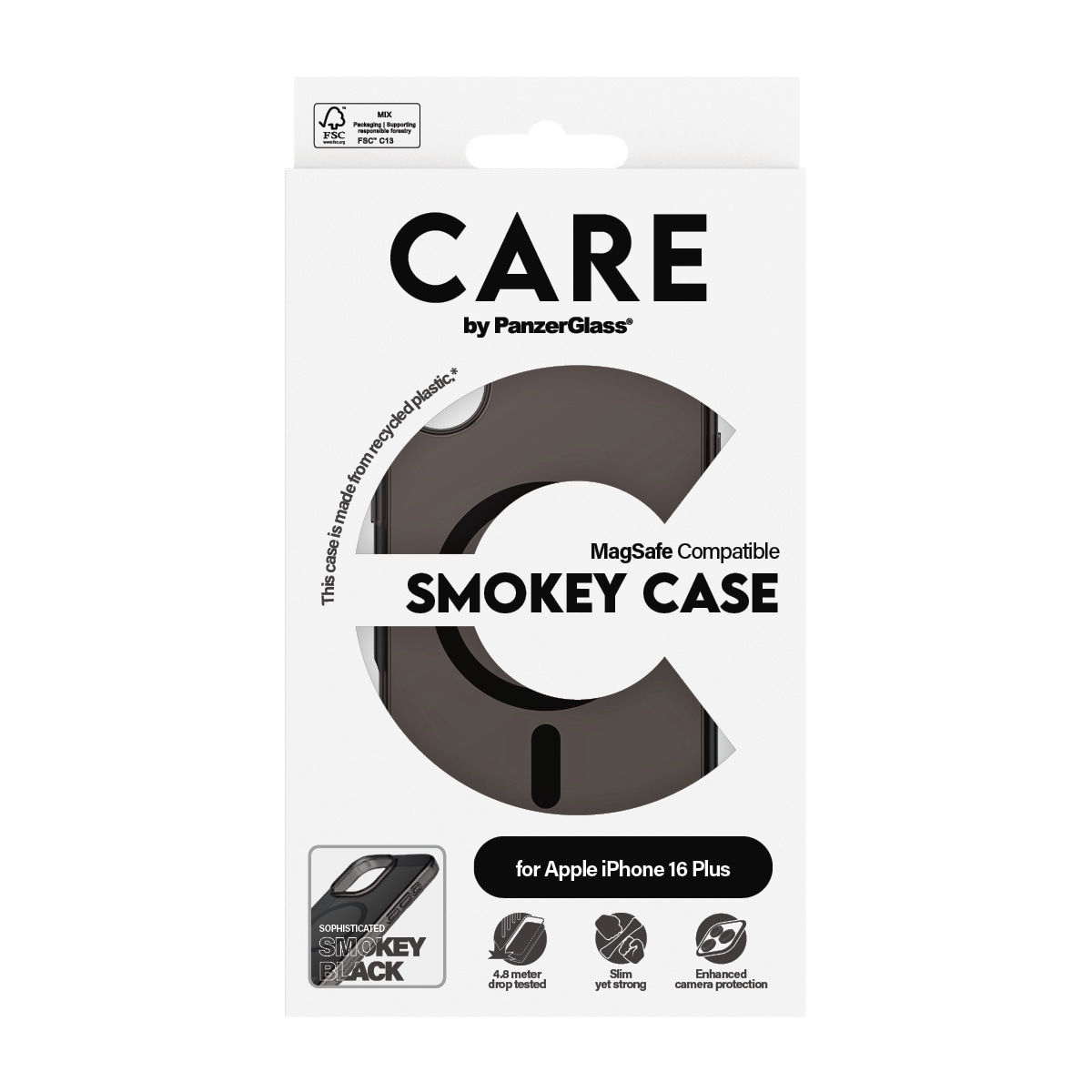 CARE by PanzerGlass Handyhülle »Smokey Case für Apple iPhone 16 Plus« Backcover, Schutzhülle, Handyschutzhülle, Case, Schutzcase, stoßfest
