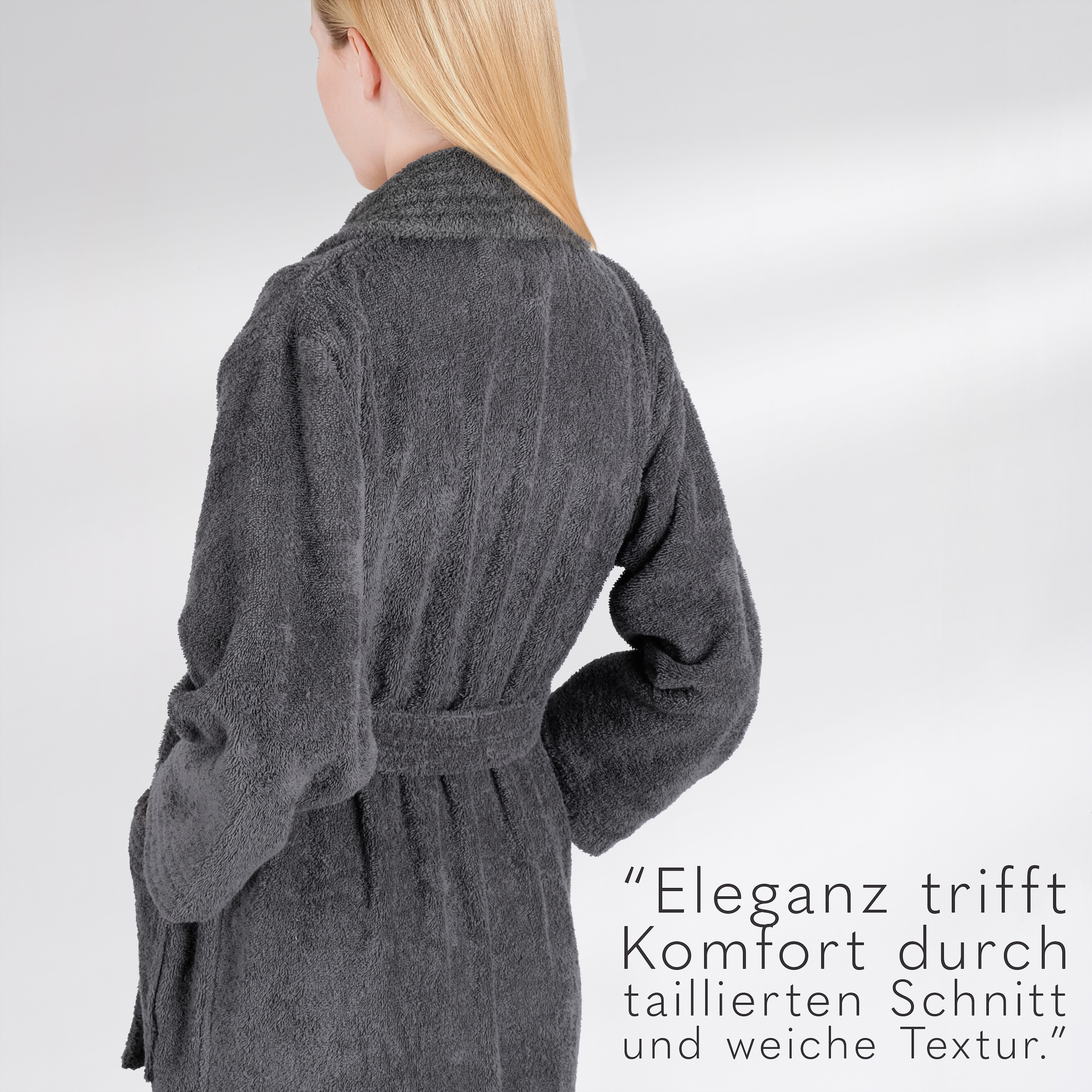 HAMMETEX Damenbademantel »Ren, 100% Baumwolle« 380 g/m² Frottee Bademantel mit Taschen – Saugfähig & Weich