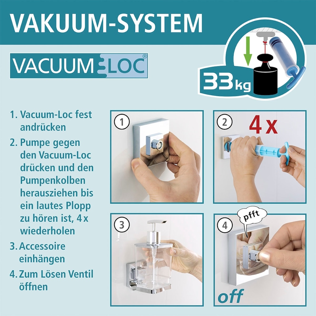 WENKO Duschablage »Vacuum-Loc Quadro«, 1 Etage