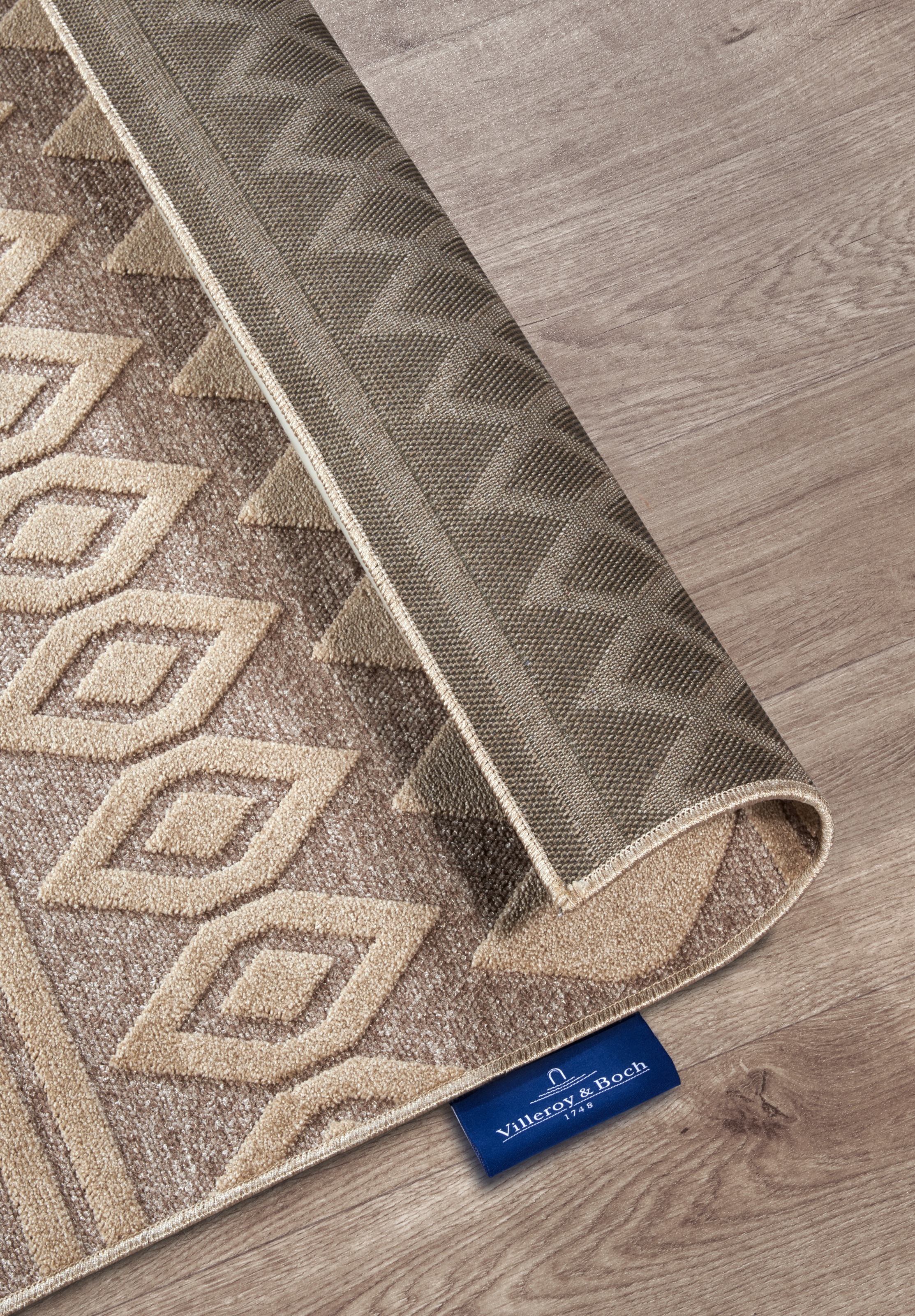 Villeroy & Boch Teppich »Catherine«, rechteckig, 5,5 mm Höhe, Nachhaltig, Wohnzimmer, Schlafzimmer, Modern, Hoch-Tief Effekt, Flur