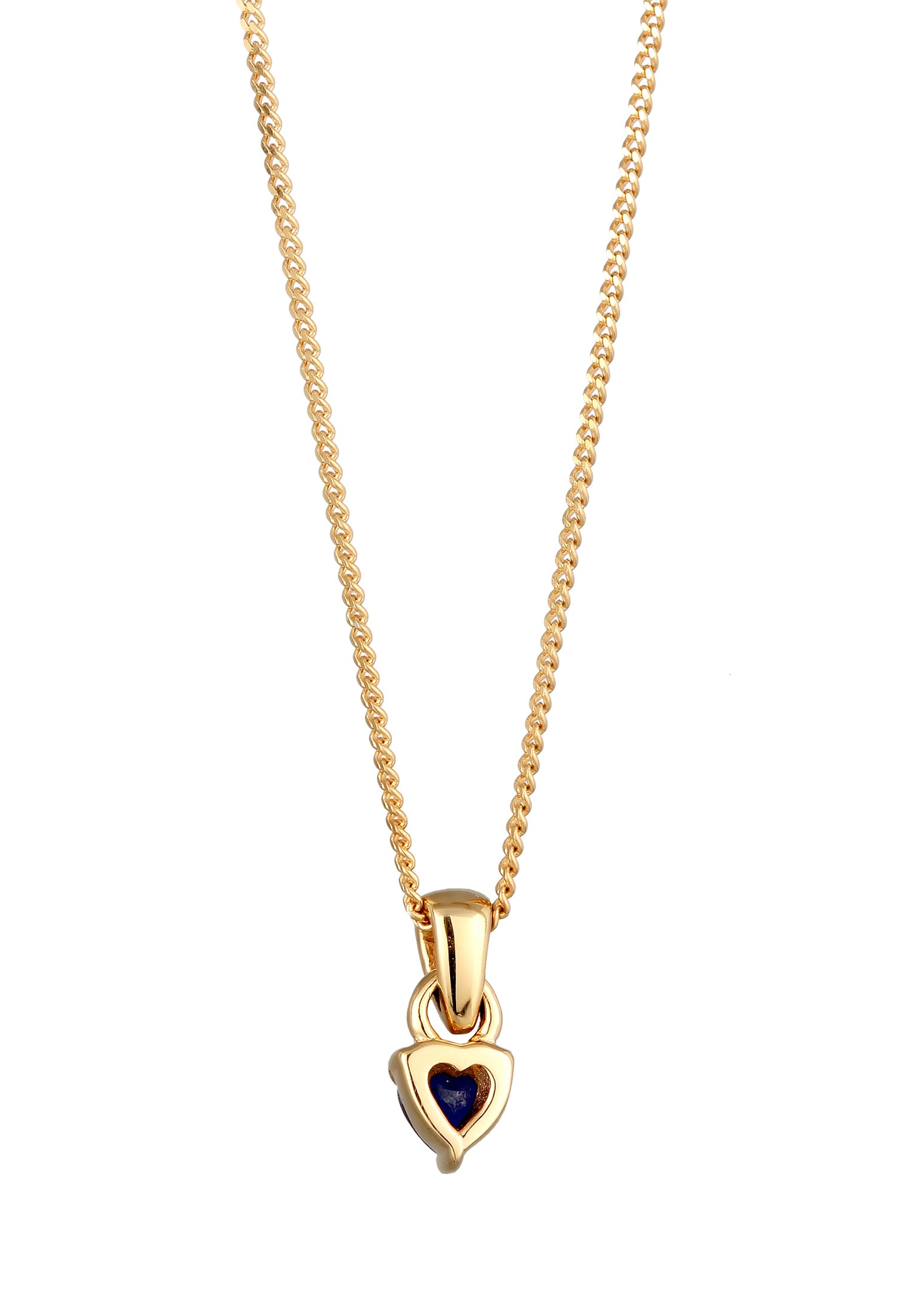 Elli DIAMONDS Silberkette »Halskette Herz Saphir Laborgezüchteter Diamant (0.004 ct) 925 Silber«