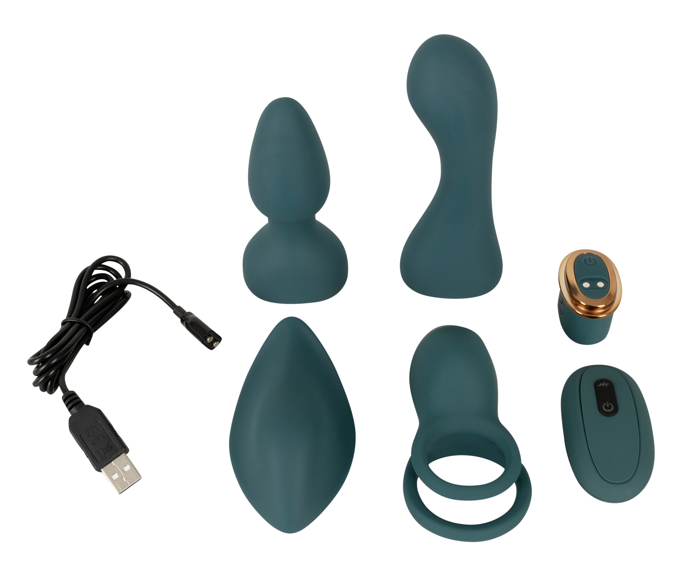 coup!es choice Vibrator »Paartoy-Set RC Mini Vibrator with 4 Attachments«