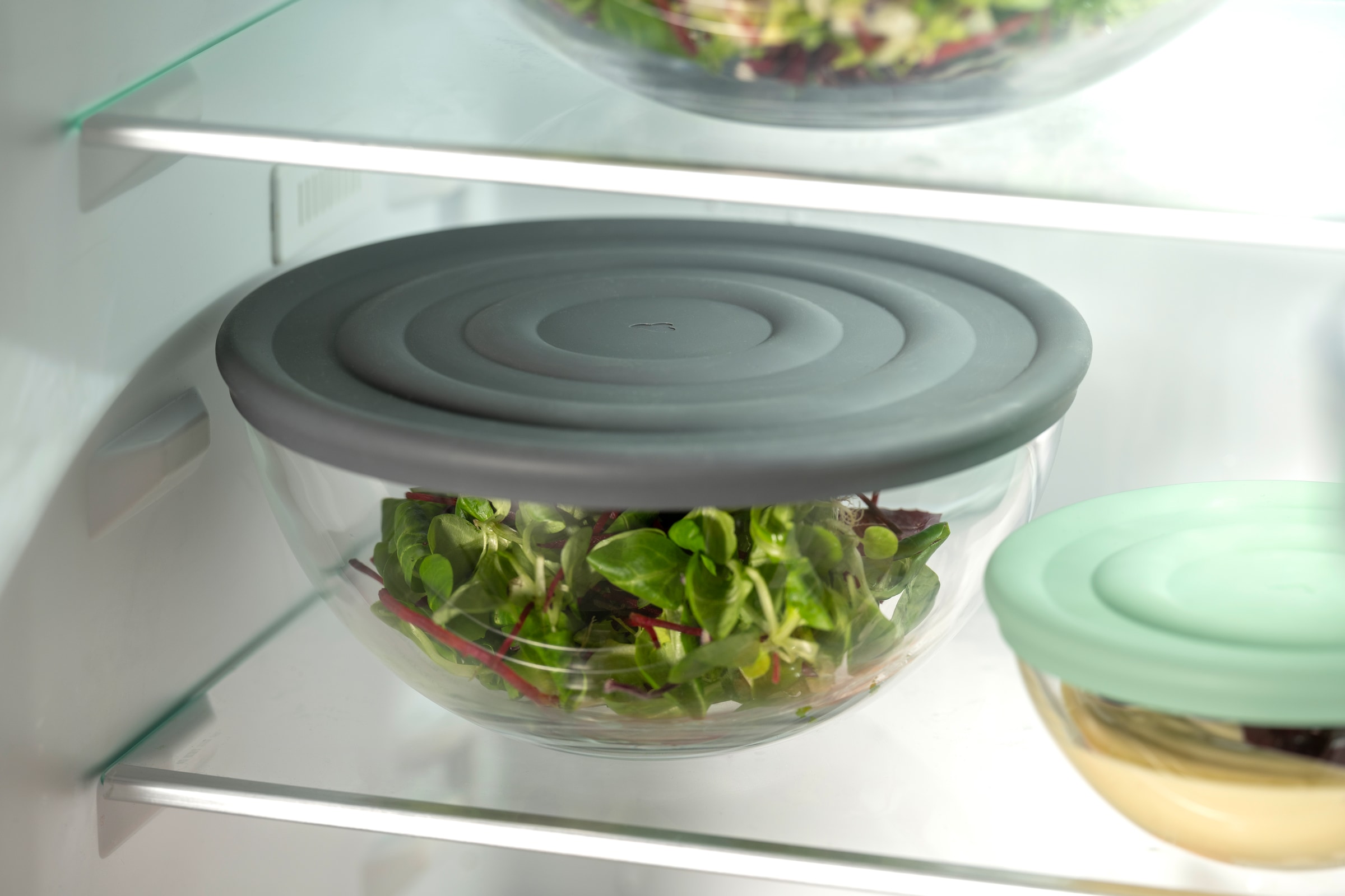 LEONARDO Schale »Schalen-Set CUCINA, 6-teilig, 3 Schüsseln mit Silikondeckel« 6 Stk. aus Glas spülmaschinengeeignet