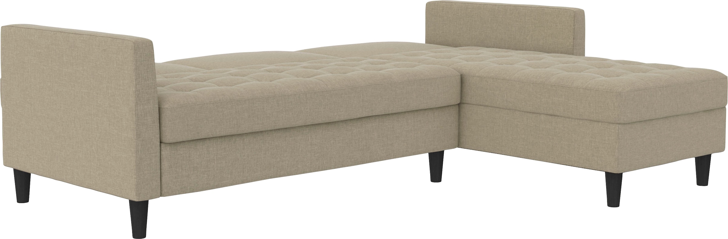 Dorel Home Ecksofa »Presley, L-Form,« Ecksofa mit Bett-Funktion und Stauraum, verstellbare Rückenlehne