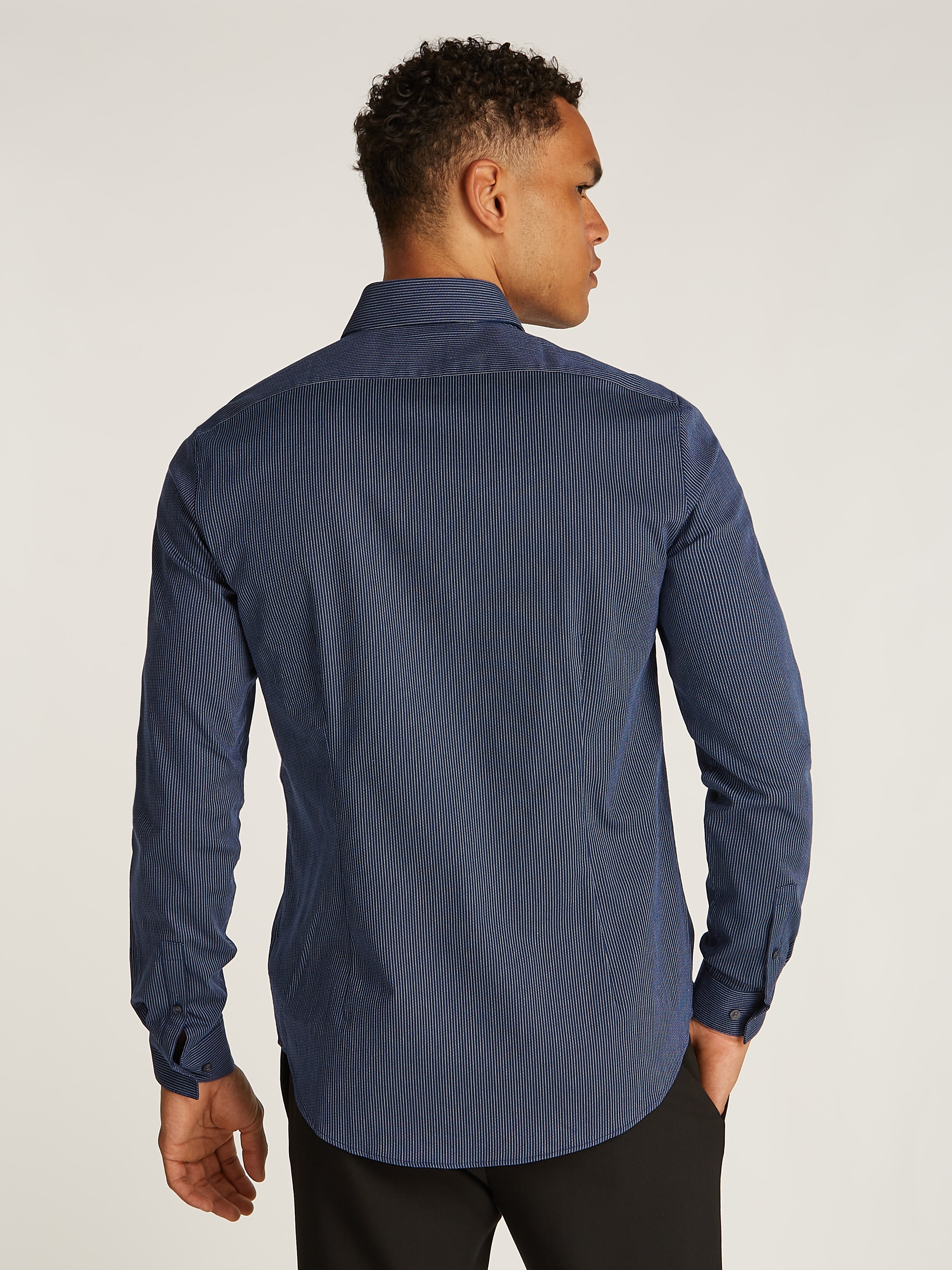 Calvin Klein Businesshemd »BUSINESS STRIPE SLIM SHIRT«, mit Logoprint