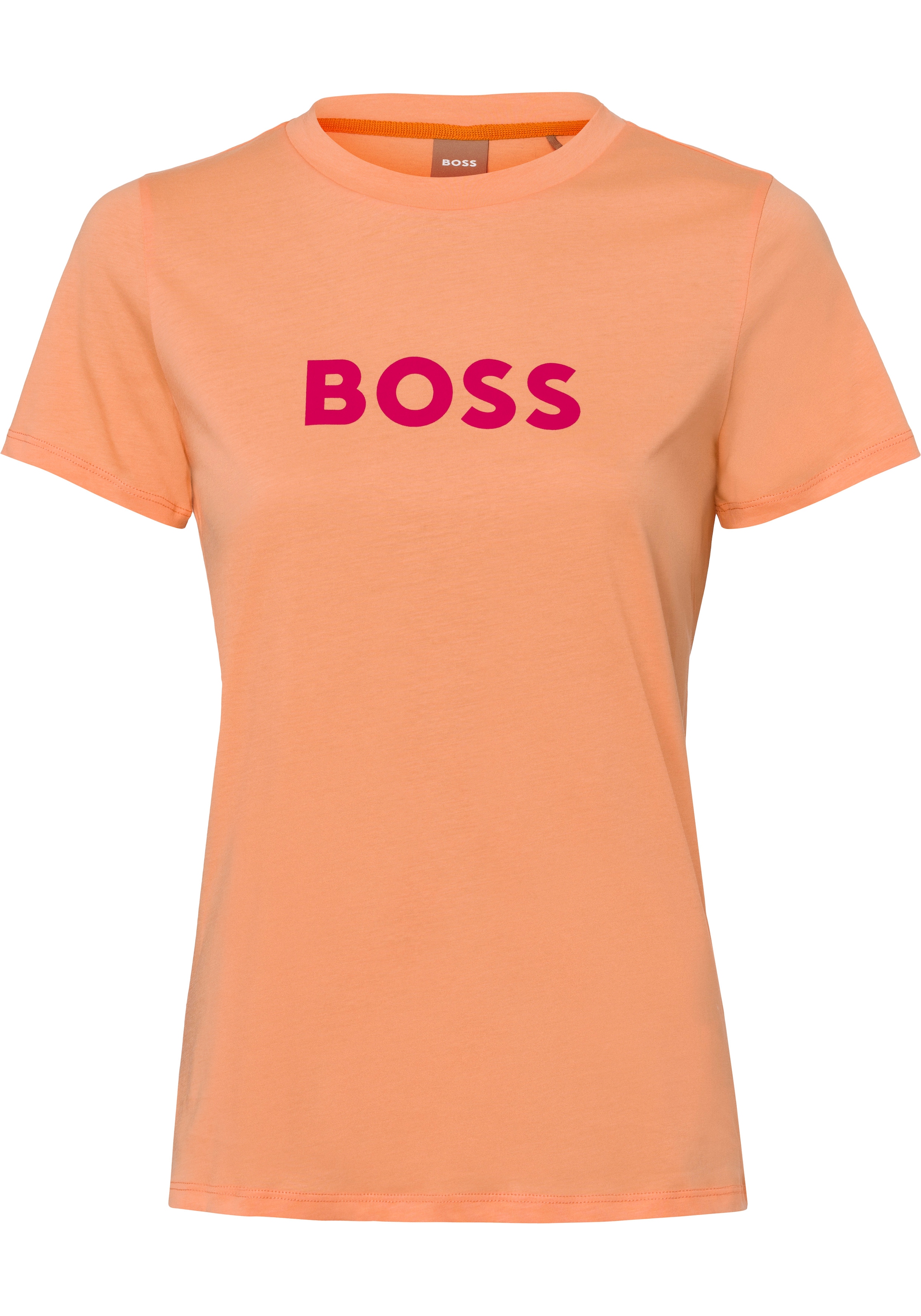 auf BOSS Brust Logoschriftzug der (1 BOSS ORANGE mit ♕ »C_Elogo_5«, bei tlg.), T-Shirt