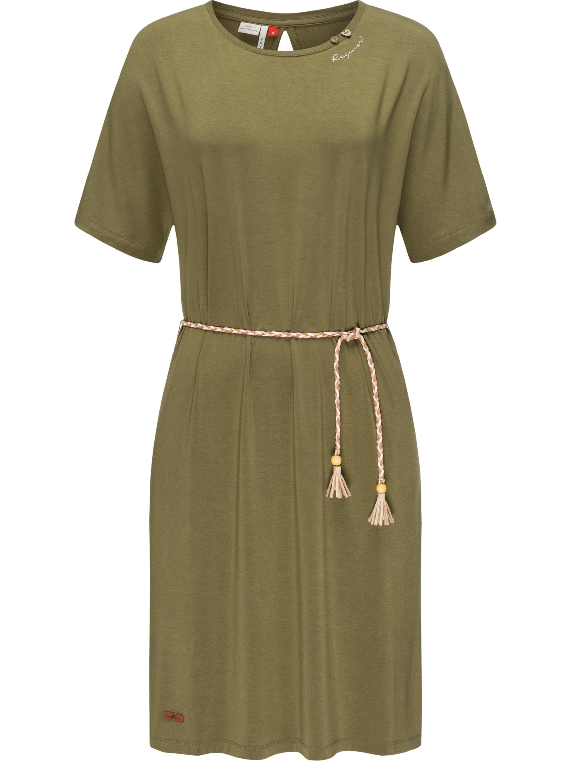 Ragwear Jerseykleid »Jerseykleid Kass«, stylisches Shirtkleid mit geflochtenem Gürtel