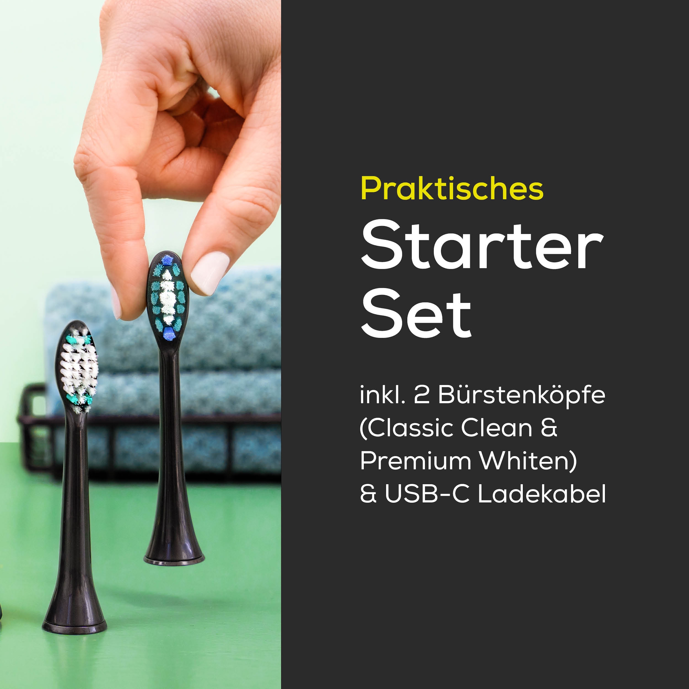 BEURER Schallzahnbürste »SC 30 Limited Edition 2025 Green Planet« 2 Stk. Aufsteckbürsten