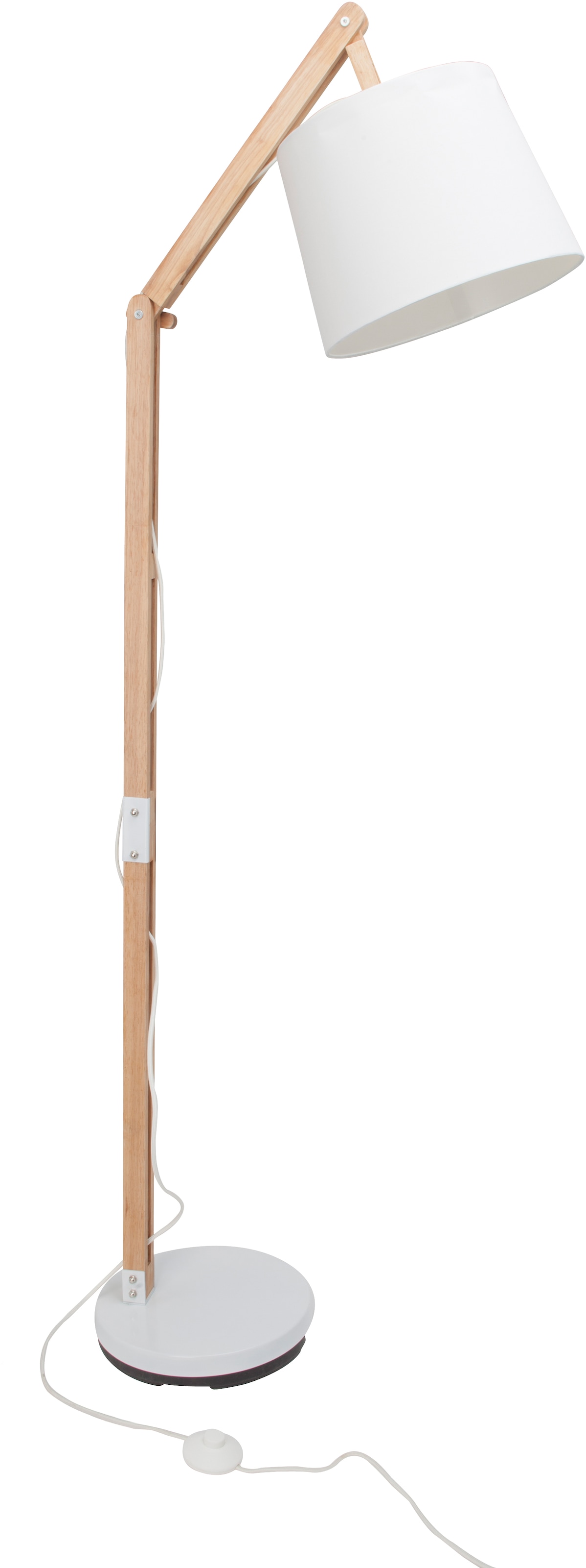 Brilliant Stehlampe »Carlyn«, mit E27 3 Garantie | 163 cm XXL Höhe, 1 online mit W, 60 max. flammig-flammig, weißem kaufen Jahren Stoffschirm, Holz/Metall/Textil
