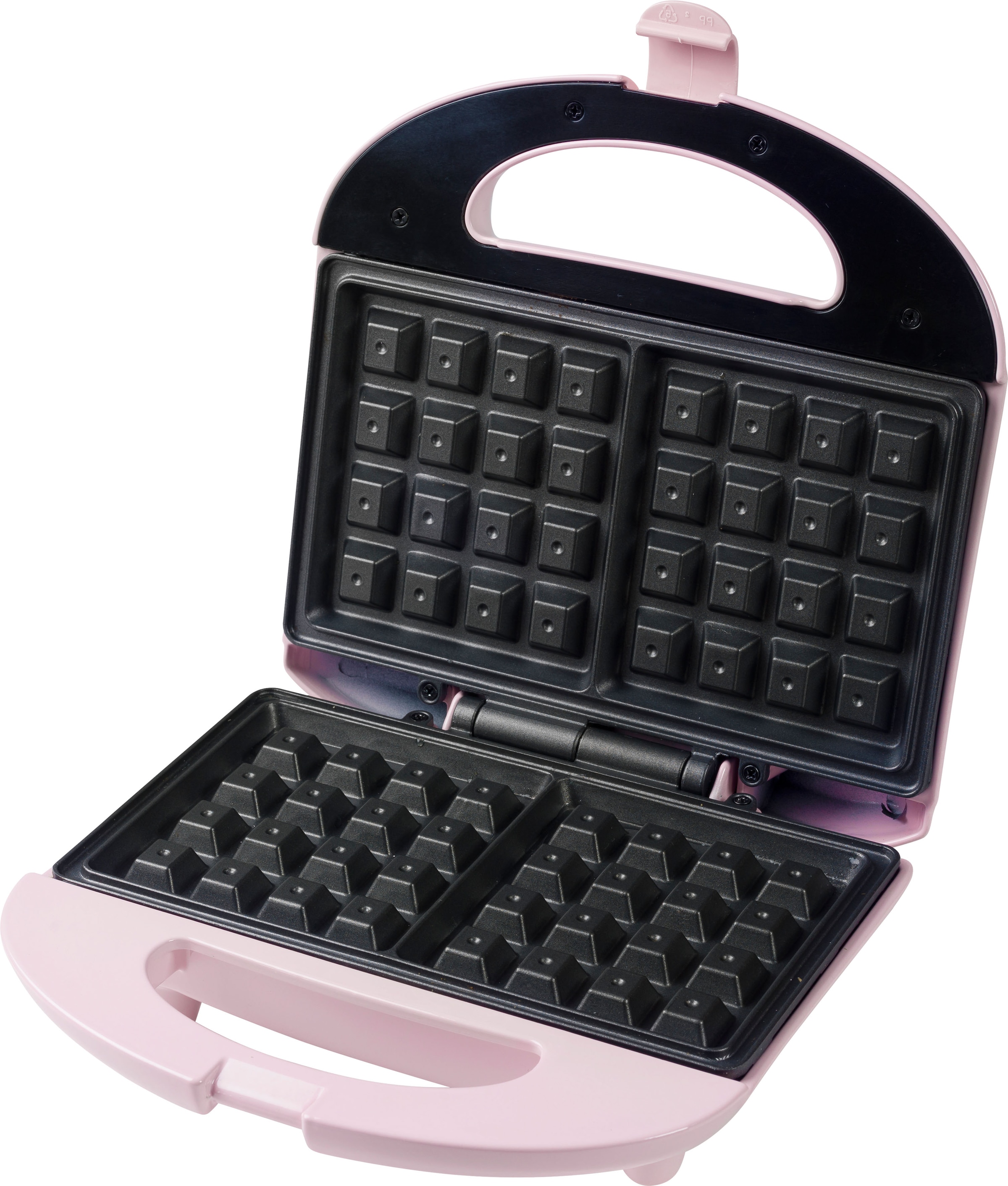 bestron Waffeleisen »ASW401P Sweet Dreams«, 700 W, für Belgische Waffeln, im Retro Design, für 2 Waffeln, Rosa