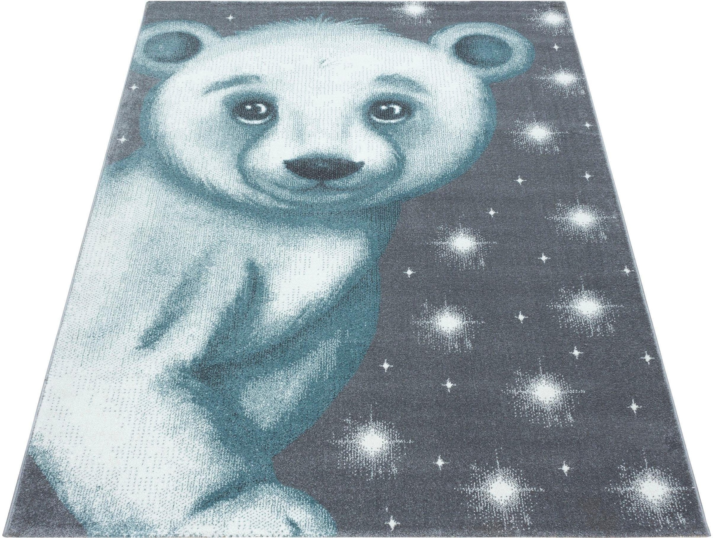 Ayyildiz Teppiche Kinderteppich »Bambi 810«, rechteckig, 11 mm Höhe, Eisbär Motiv, Kurzflor