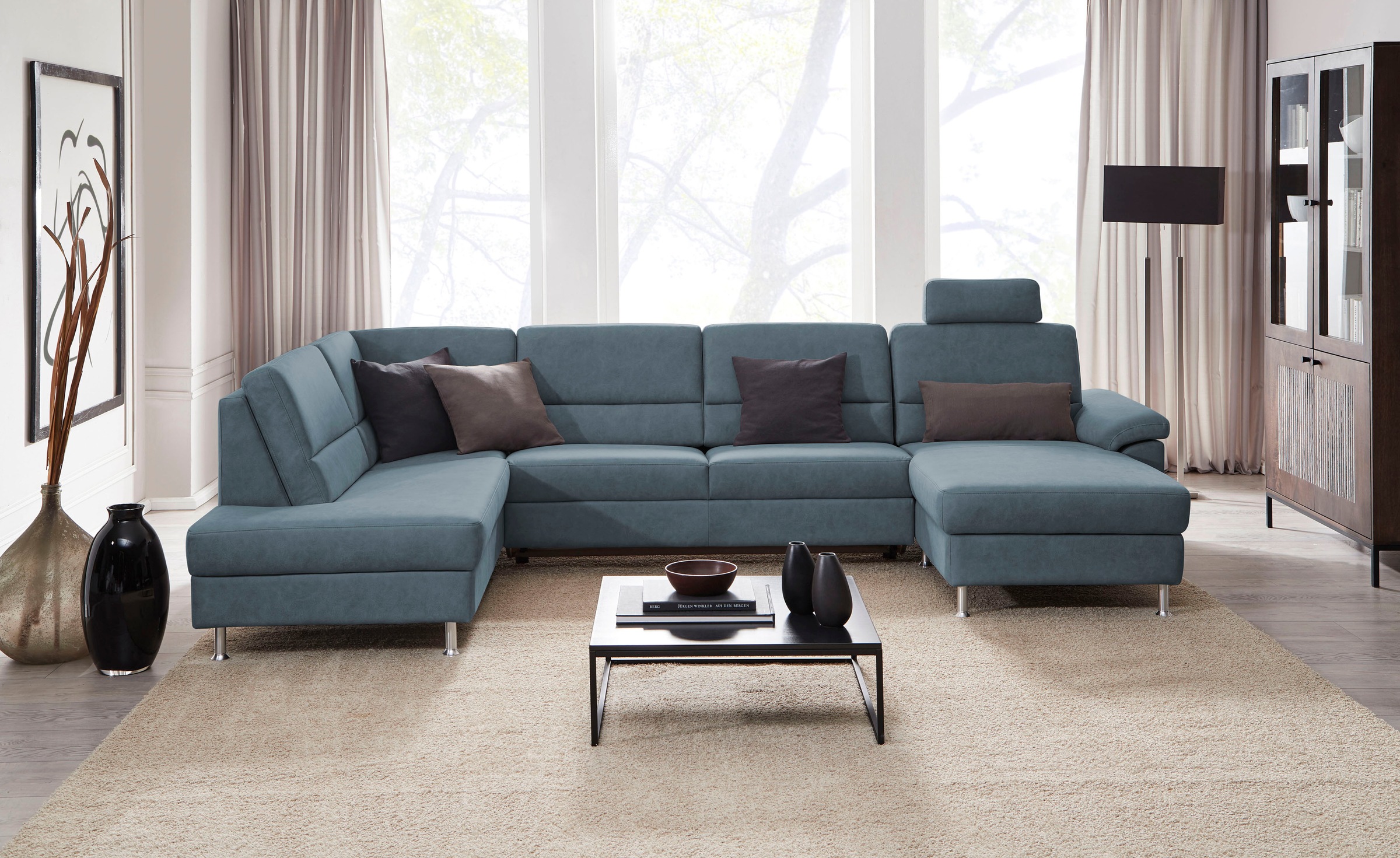 CALIZZA INTERIORS Wohnlandschaft »Onyx U-Form«, (3 St.), wahlweise mit Bettfunktion und Bettkasten