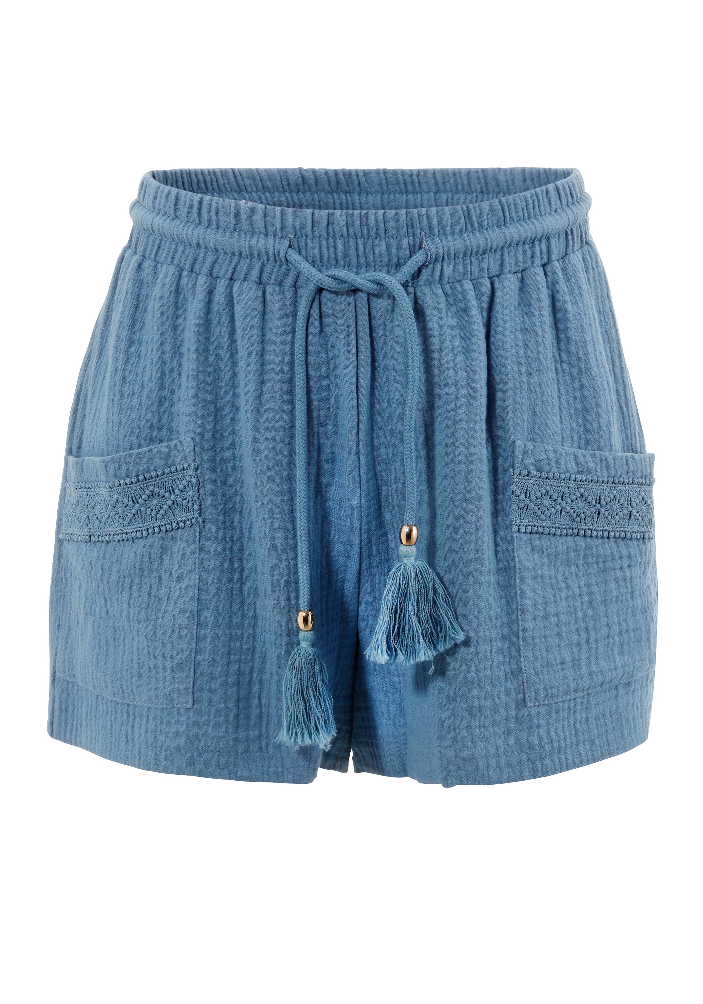 Aniston CASUAL Shorts, mit Häkel-Applikationen verziert