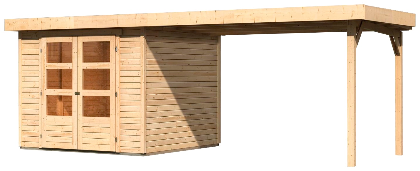 Karibu Gartenhaus »Arnis 3,5« mit Anbaudach 2,80 cm Breite