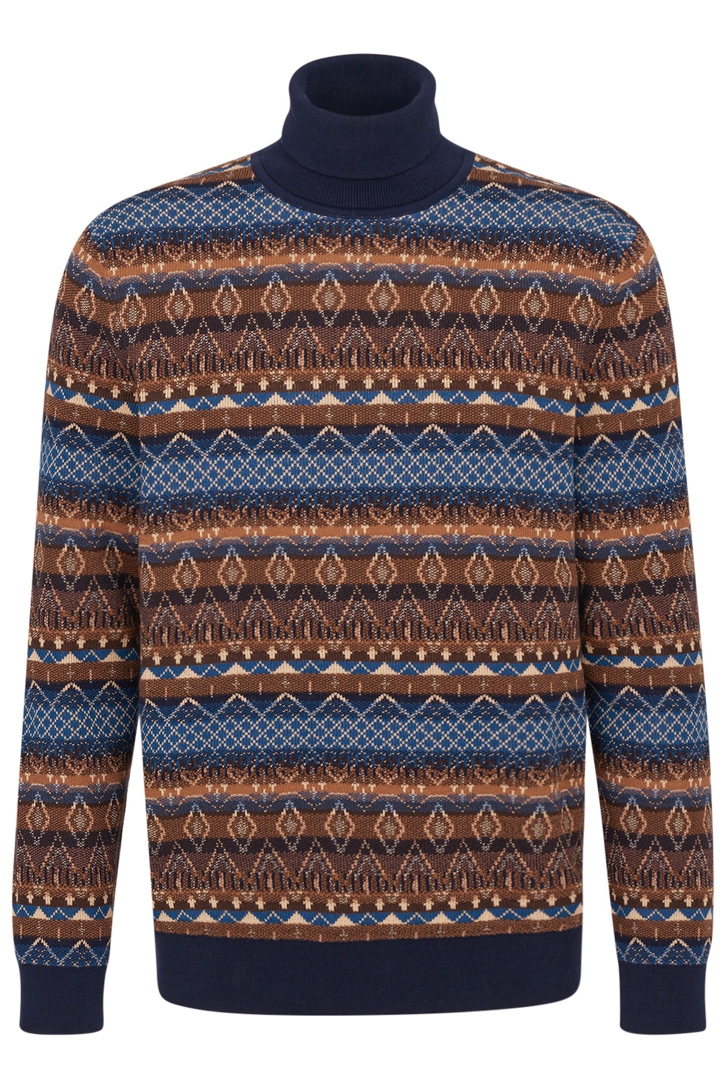 bugatti Rollkragenpullover, mit Multicolor-Muster