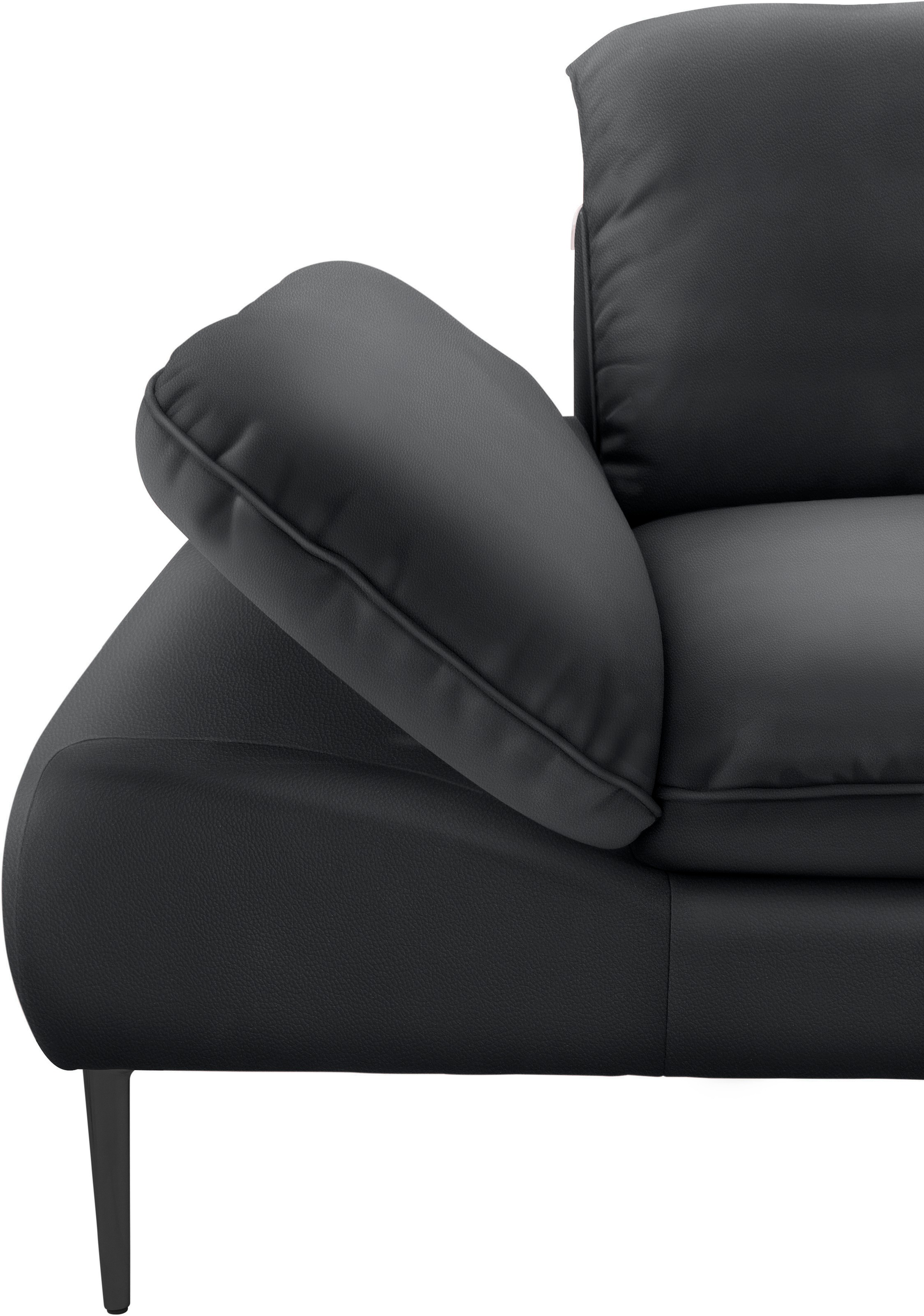 W.SCHILLIG Ecksofa »enjoy&MORE, Designsofa, elegant und bequem, L-Form«, Sitztiefenverstellung, Füße schwarz pulverbeschichtet, Breite 310 cm