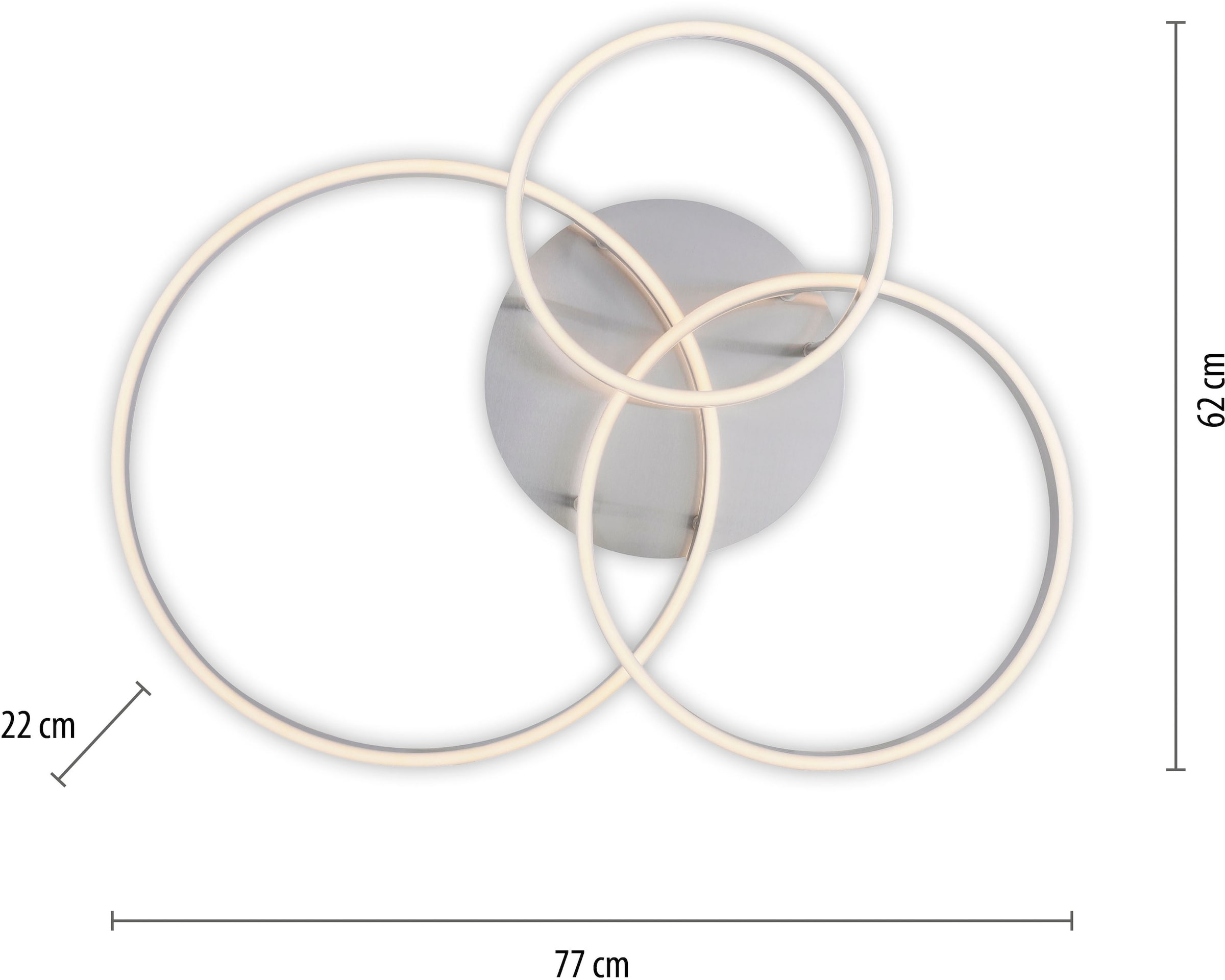 JUST LIGHT Deckenleuchte »LILLUTI« LED-Board 1 Stk. Warmweiß LED, Fernbedienung, Funk inkl., separat steuerbar über FB