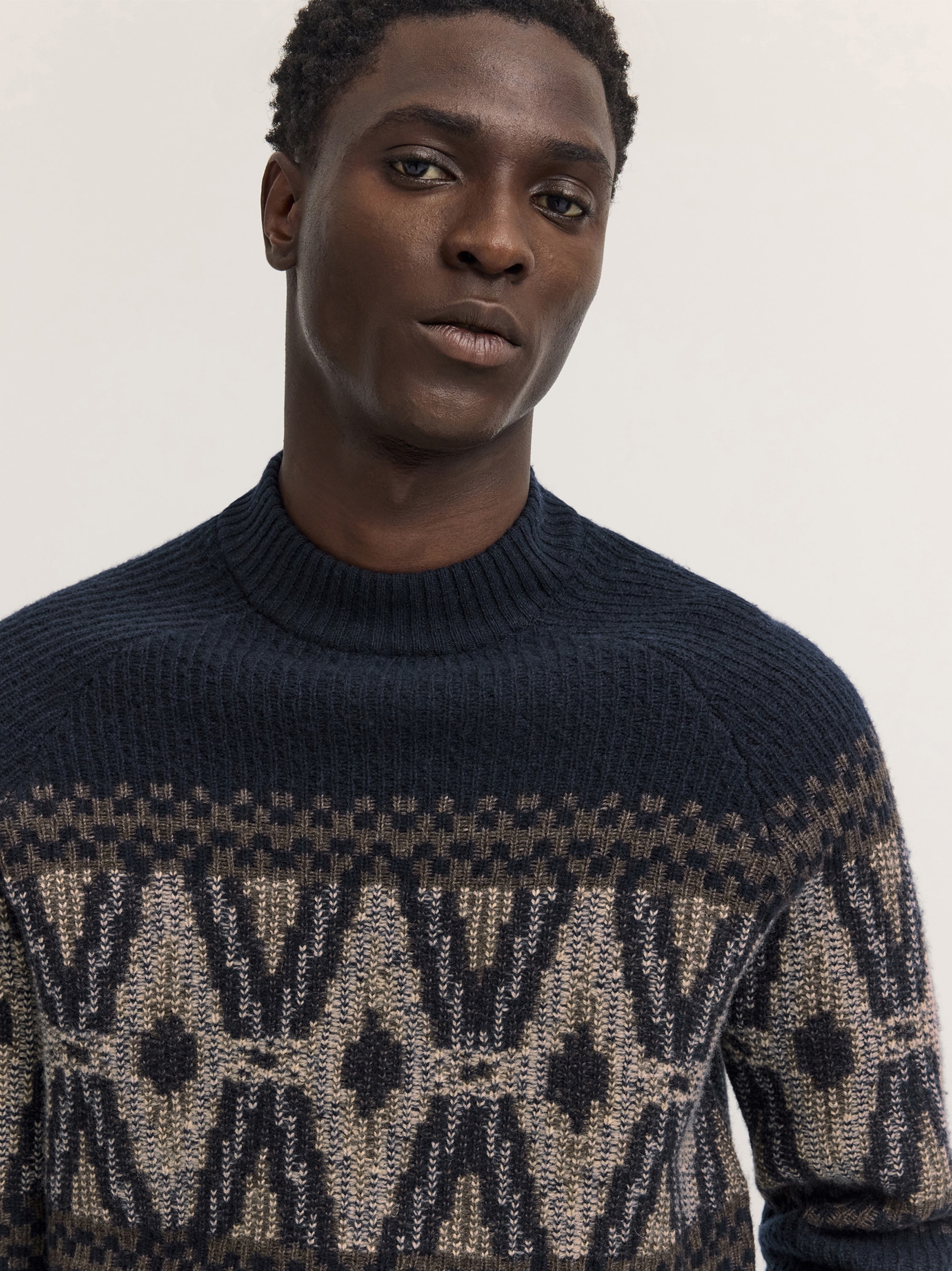 bugatti Rollkragenpullover »Regular Fit« Regular Fit Wollmix Jacquard