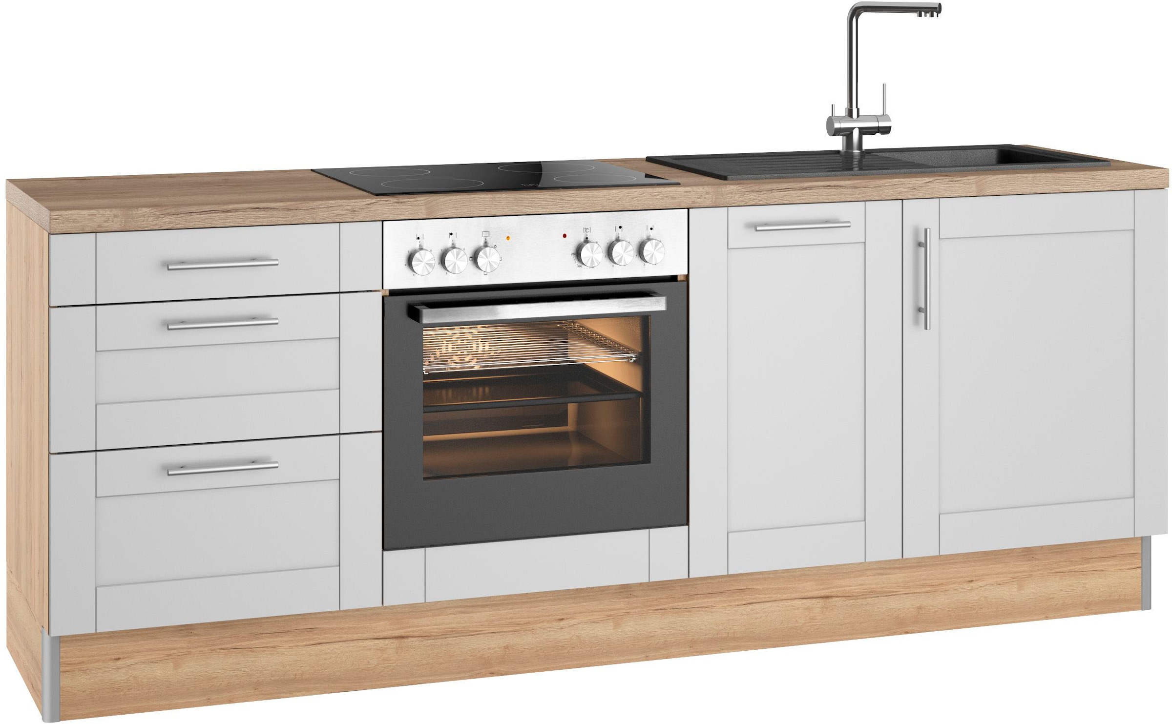 OPTIFIT Küche »Ahus«, 225 cm breit, ohne E-Geräte, Soft Close Funktion, MDF  Fronten auf Raten kaufen