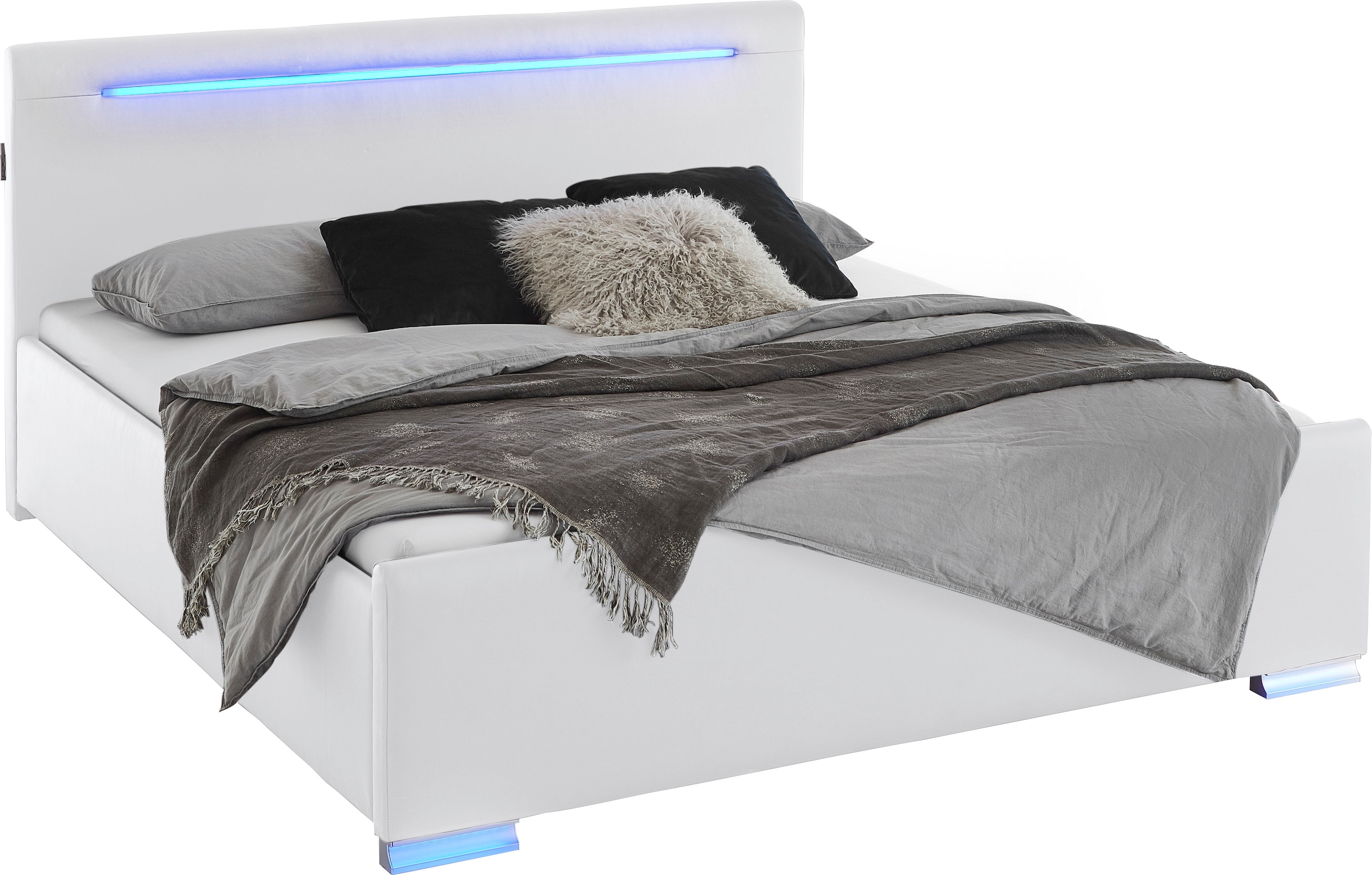 meise.möbel Polsterbett »Las Vegas III mit LED-Beleuchtung und USB-Anschluss«, erhältlich in den Breiten 140 & 180cm