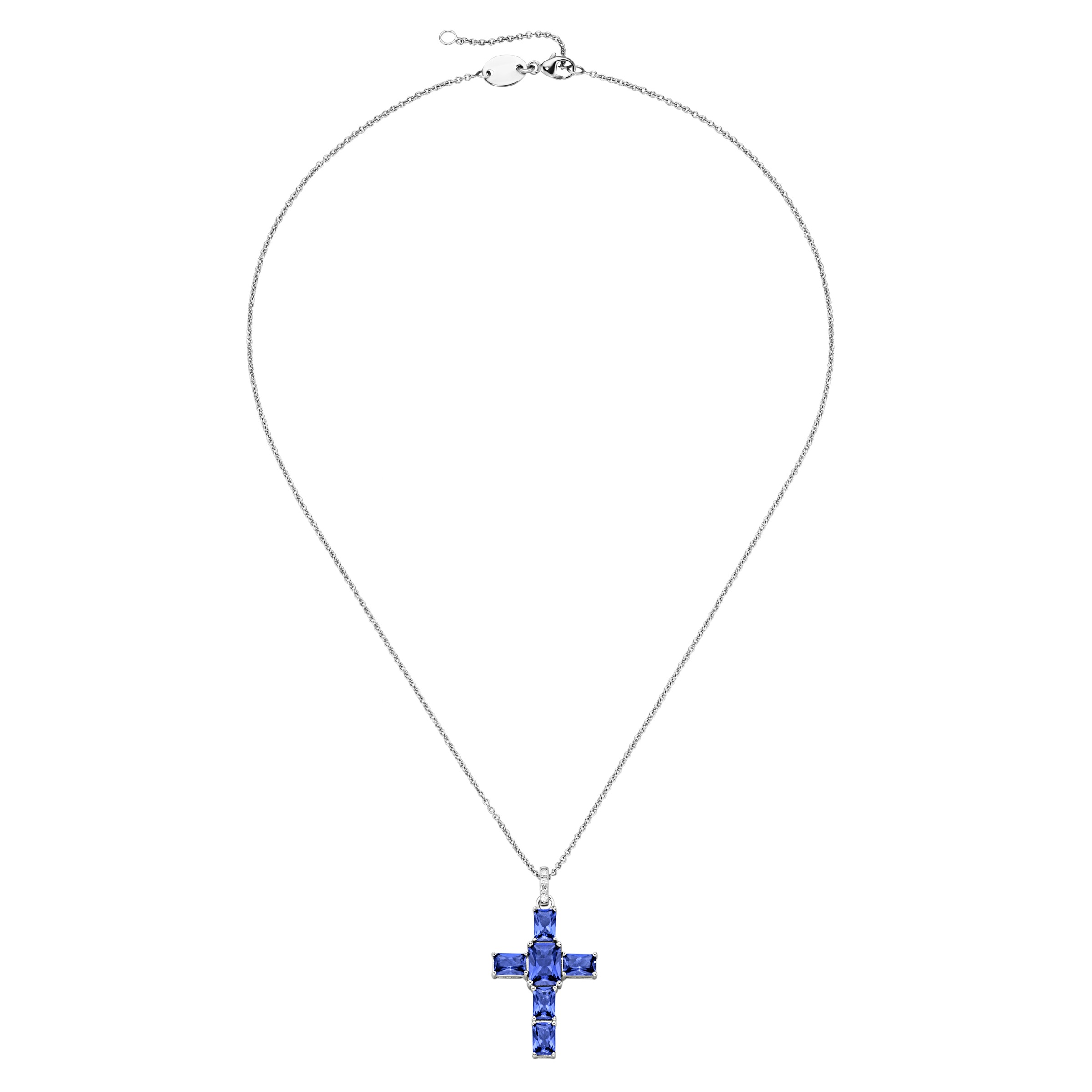 GIORGIO MARTELLO MILANO Kette mit Anhänger »Kette Anhänger Kreuz mit Zirkonia oder Kristallstein, Silber 925«