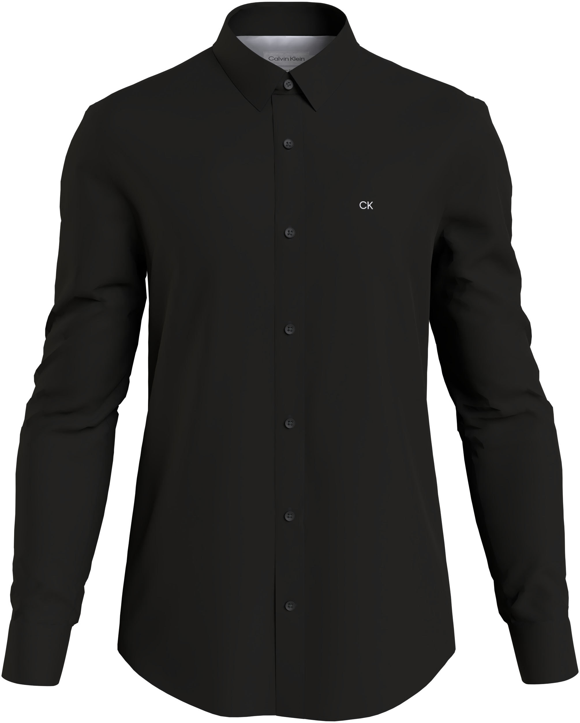 Calvin Klein Big&Tall Langarmhemd »BT_STRETCH POPLIN SLIM SHIRT«, in großen Größen mit durchgehender Knopfleiste