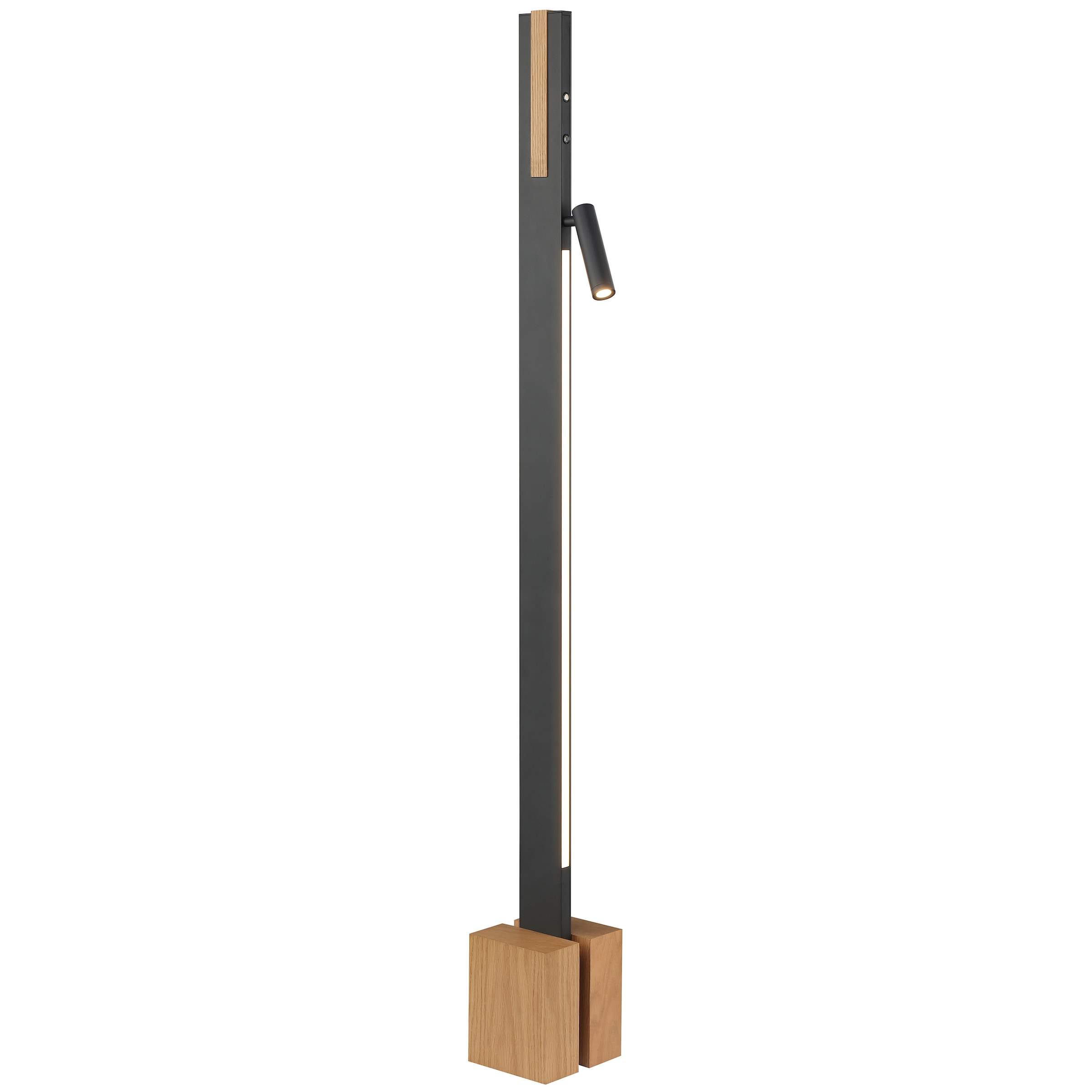 lumiCouture LED Stehlampe »Streamline« LED-Modul 1 Stk. Warmweiß 131 x 14 x 14 cm, 2300 lm 2700 K, Aluminium/Holz, schwarz/braun