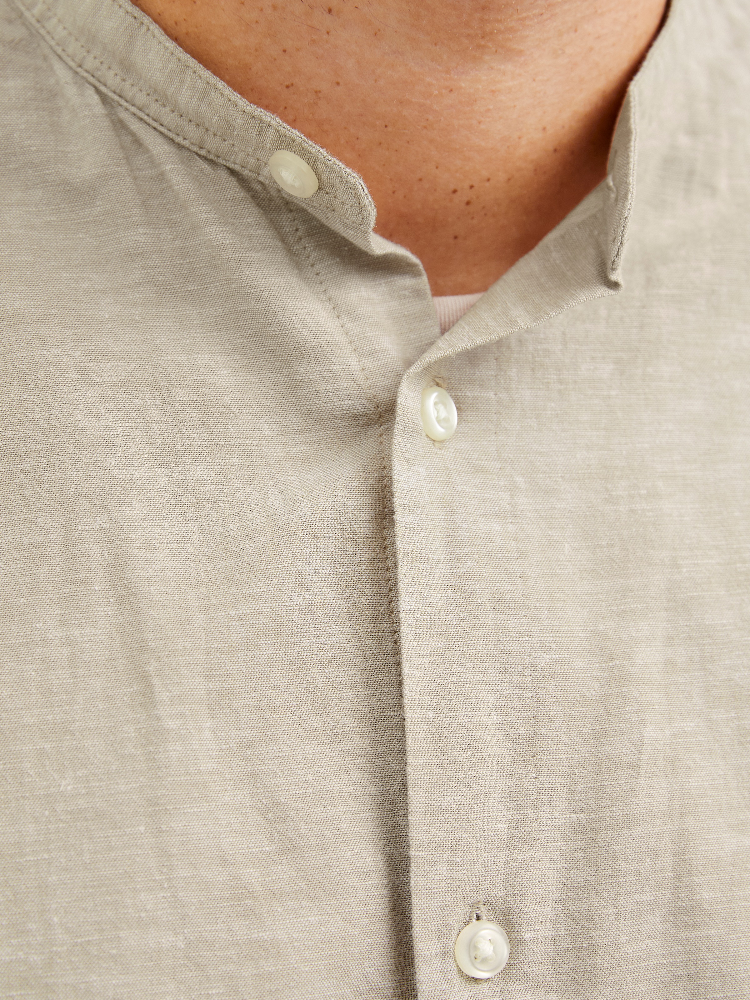 Jack & Jones PlusSize Langarmhemd »JJEBREEZE LINEN BLE BAND SHIRT LS SN PLS«