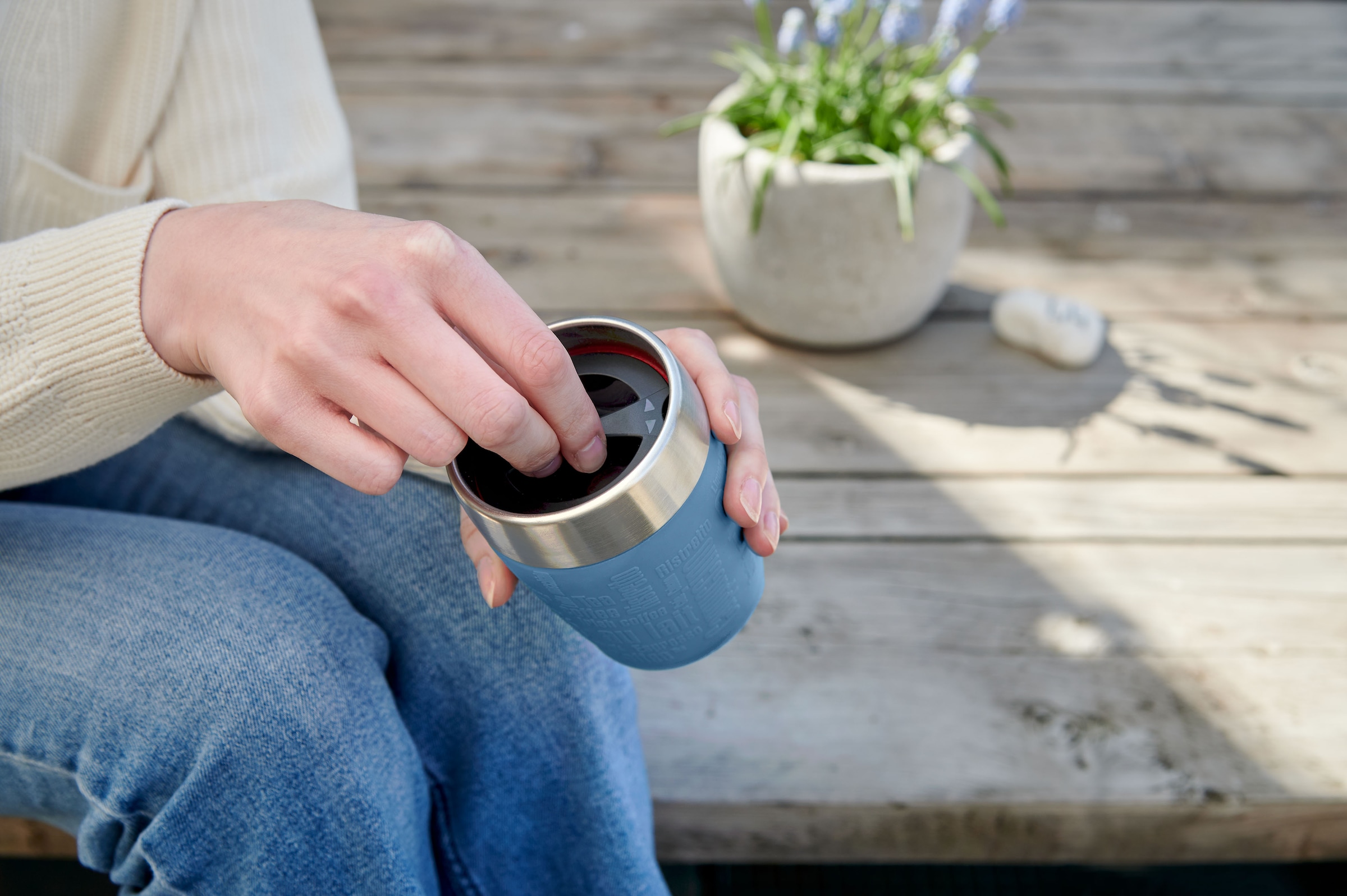 Emsa Thermobecher »Travel Cup« 0,2 Liter, Edelstahl, Trink- und Eisbecher, gummierte Manschette