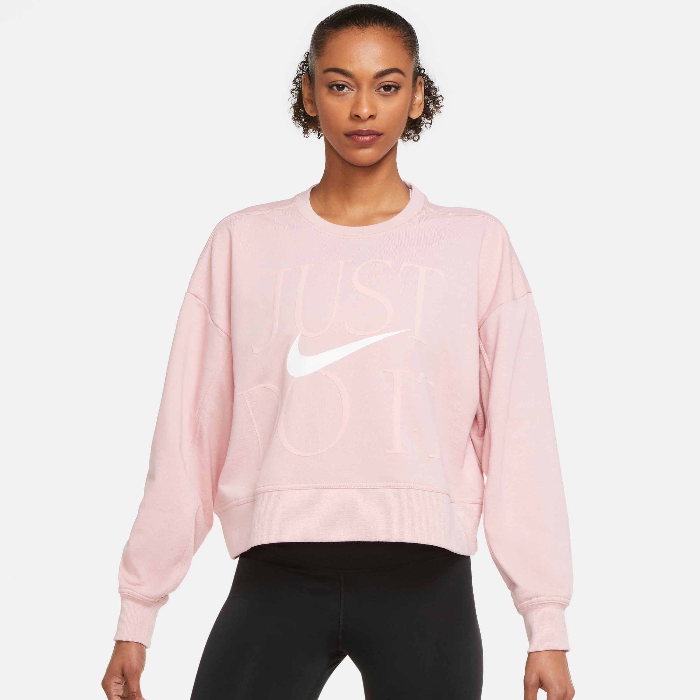 nike dri fit get fit women's graphic crew neck sweatshirt