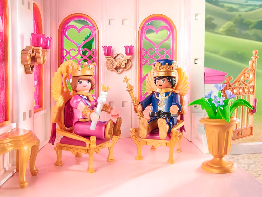 Playmobil® Konstruktions-Spielset »Prinzessinnenschloss mit Königspaar (71845), Playmobil Princess Magic«, (422 St.), Made in Germany