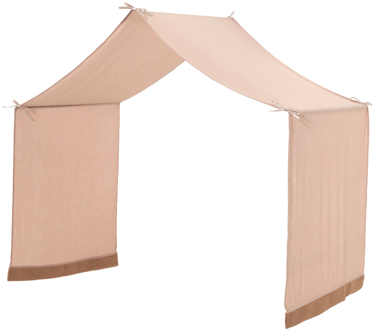 Home affaire Hausbett »Forrest mit Dachaufbau, Textilhimmel, später umbaubar zum Einzelbett« mit Textilhimmel, Höhe mt Dachaufbau ca. 170cm,  90/200 Buche massiv weiß lackiert, wahlweise mit o. ohne Bettschublade